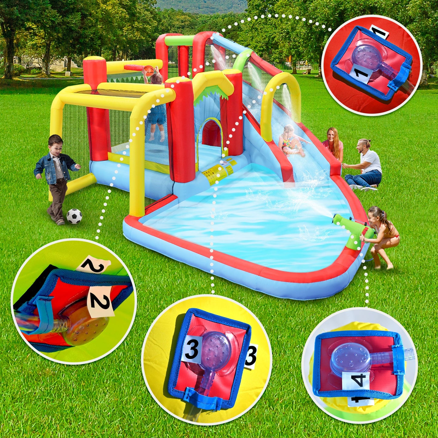 9 in1 Inflatable Slide Water Park Bouncing House