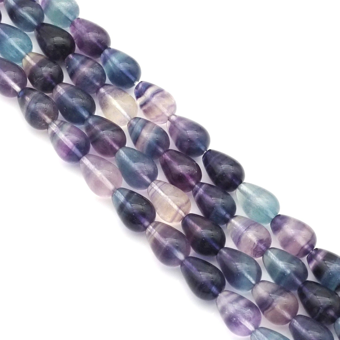 Genuine Fluorite Smooth Teardrop Beads, 10x13mm, Sku#U1569
