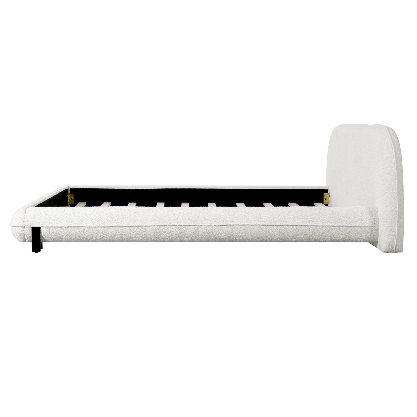 King Size Bed Frame with Boucle Fabric