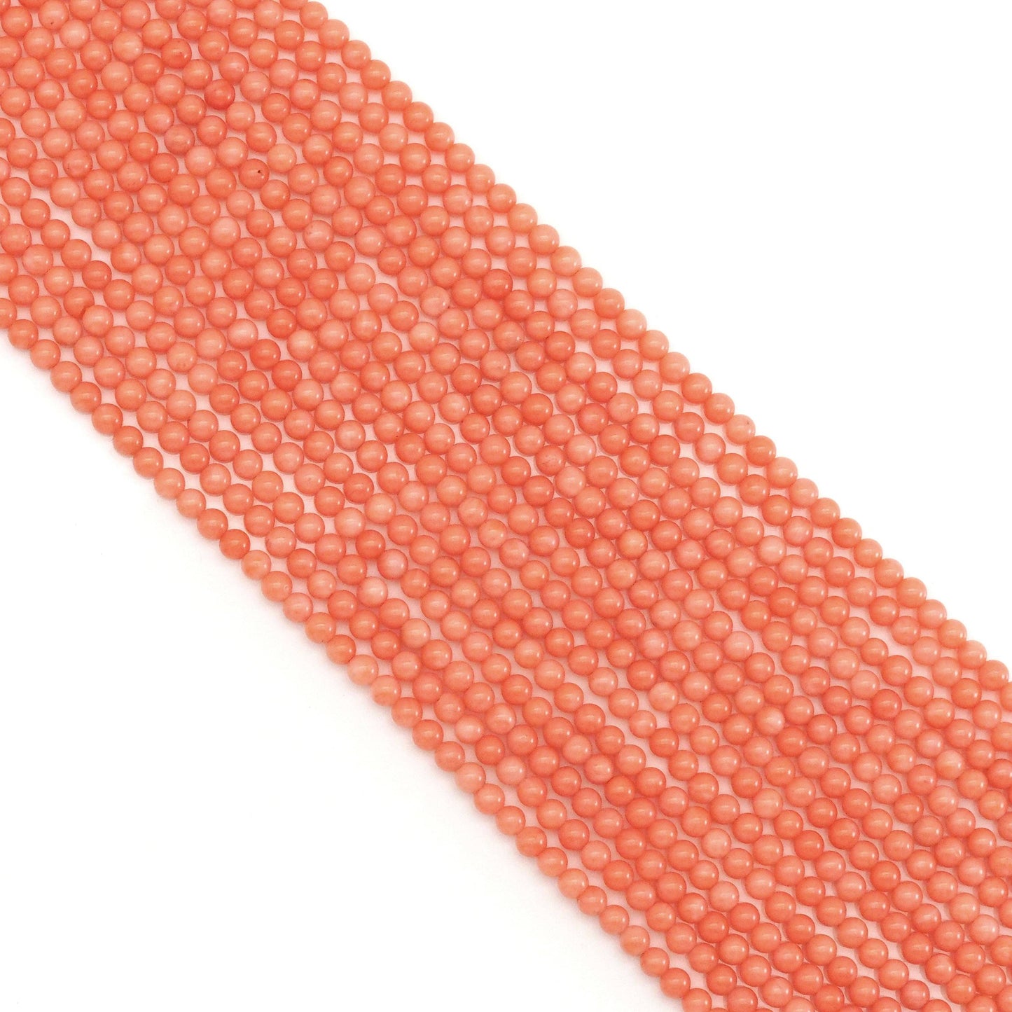 Natural Quality Orange Coral Round Smooth Beads, Sku#U1768