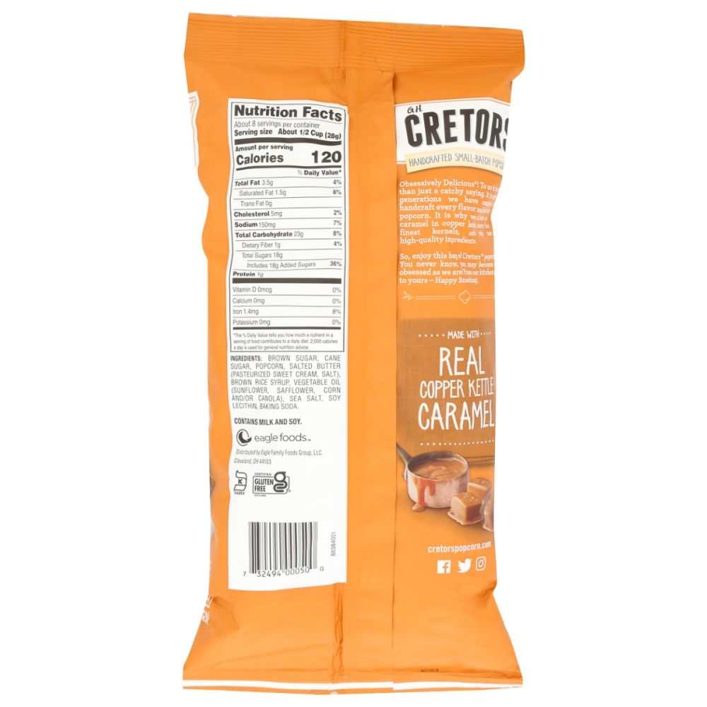 GH CRETORS Caramel Corn -Handcrafted |Copper Kettle Crafted| Rich 8oz