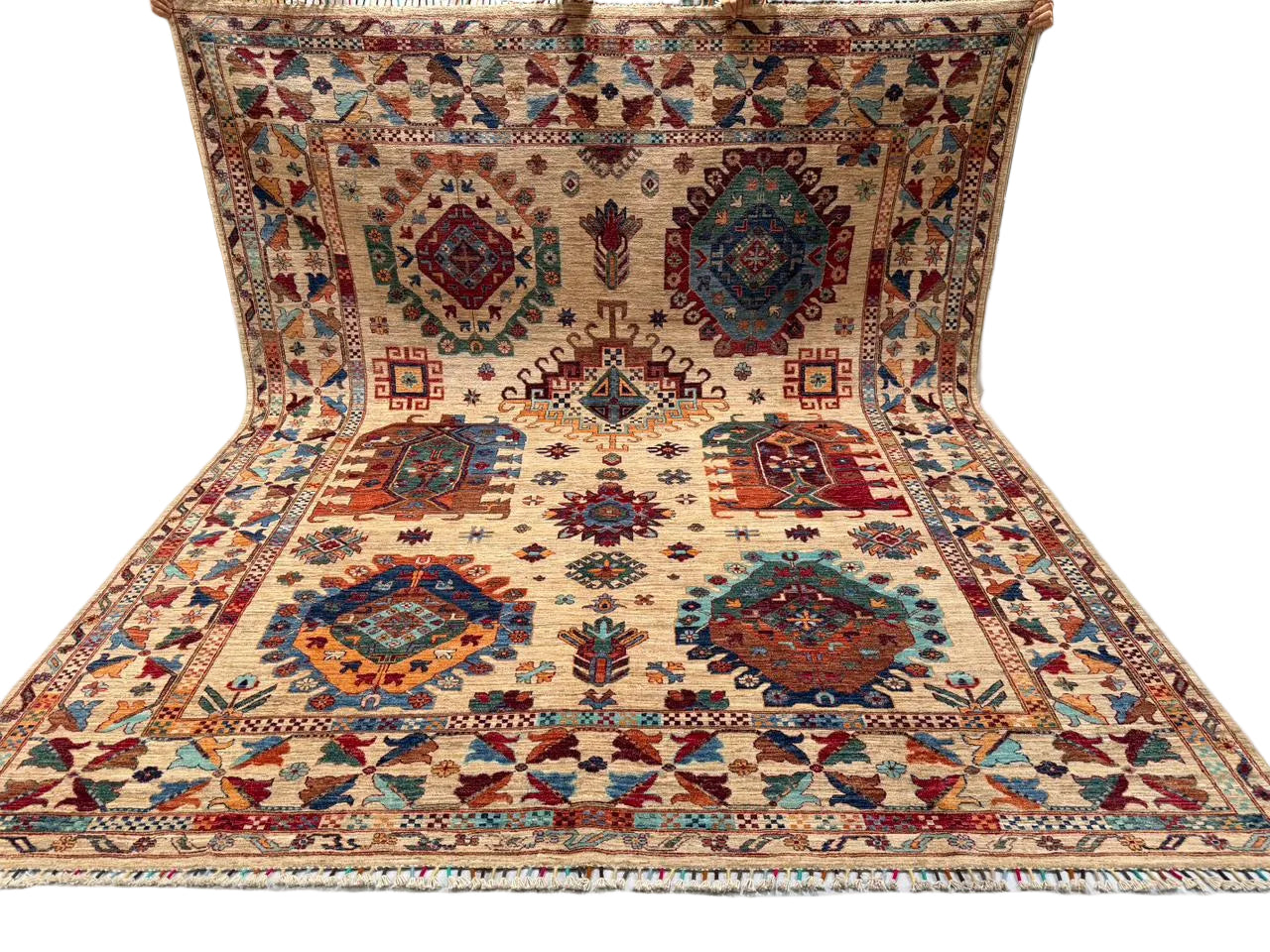 Hand-Knotted Vegetable Dye Heriz Rug from Pakistan, 8' 3" x 10'