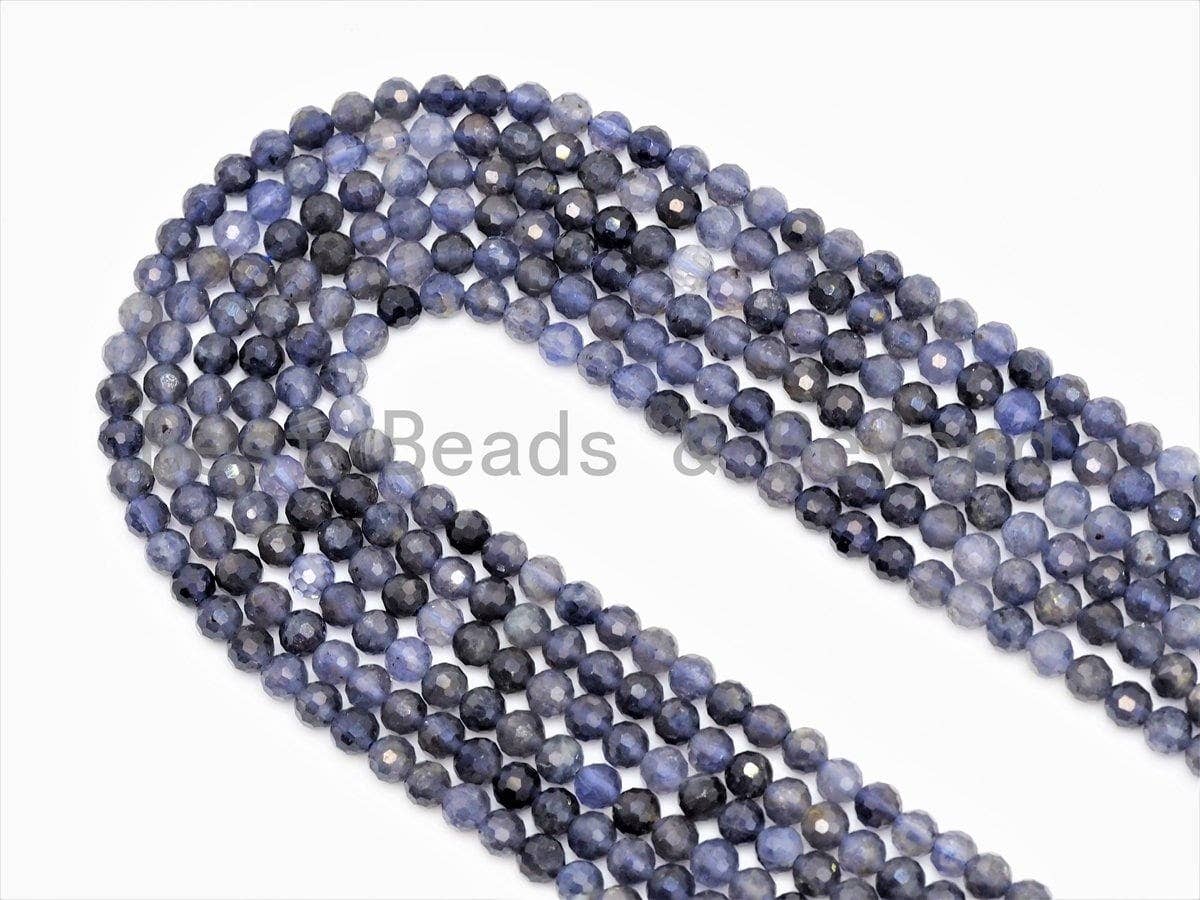 High Quality Natural Faceted Blue LOLITE Beads-2mm/3mm/4mm/6mm-lolite Beads,15.5" Full Strand, SKU#U420