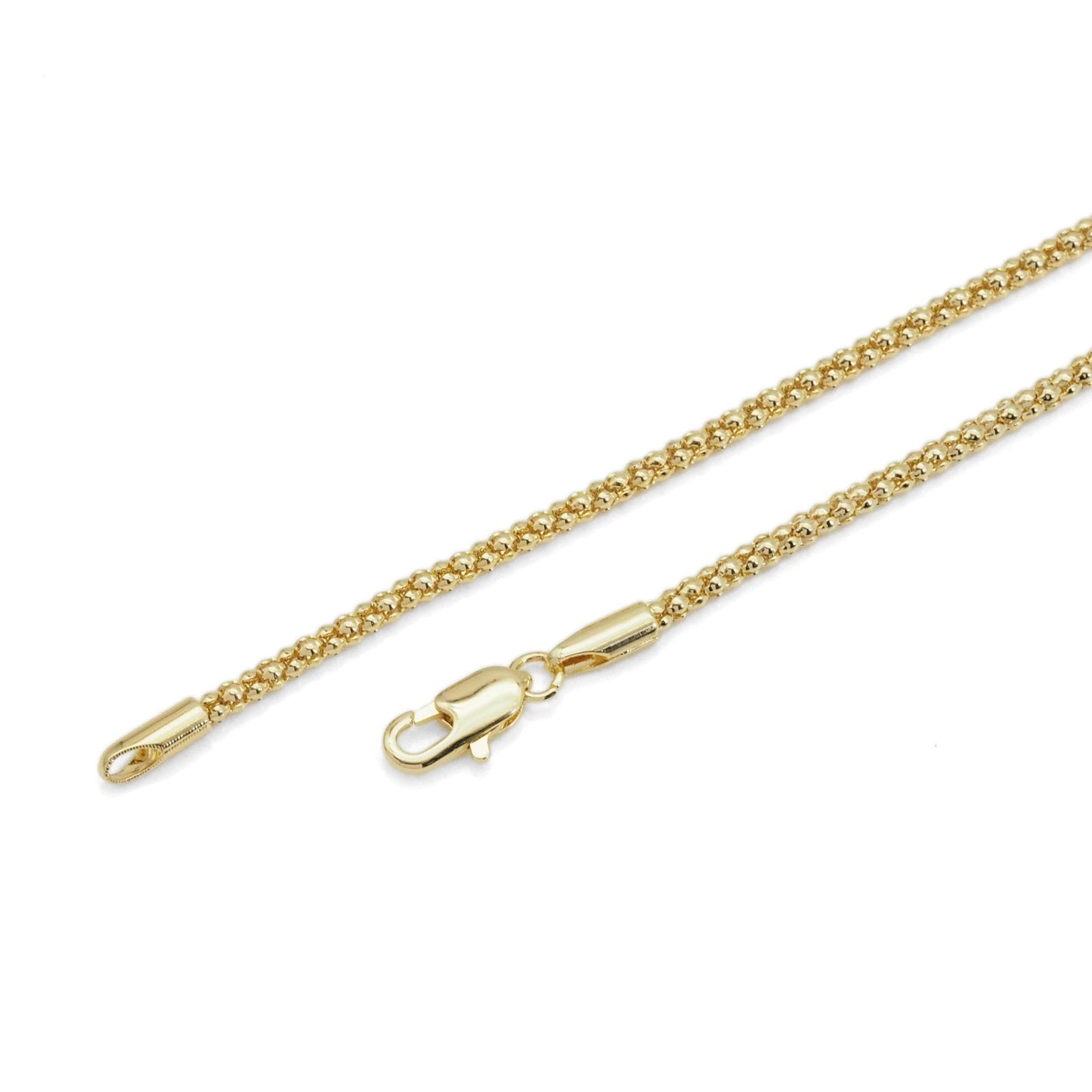 Gold Silver box Chin with Spacer Tube Pendant Necklace