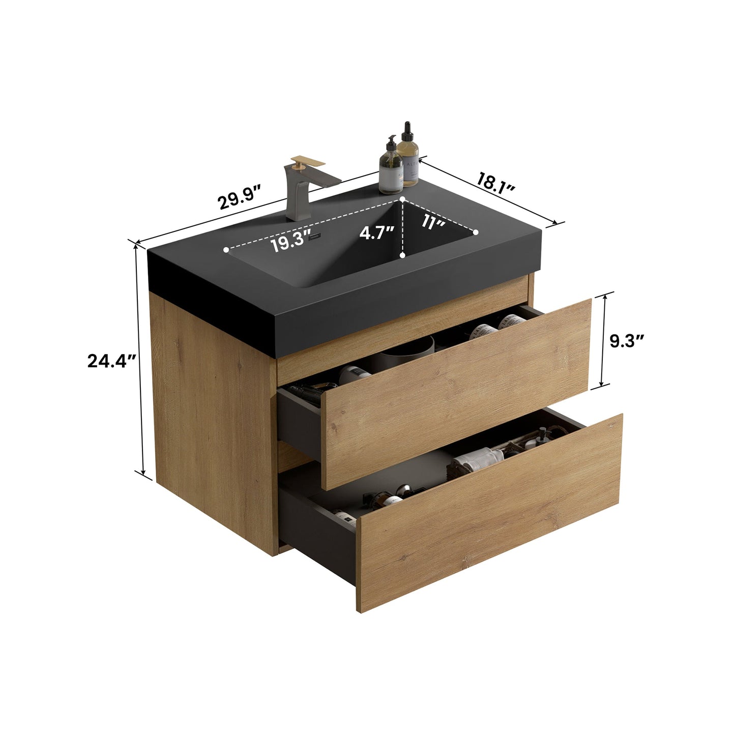 Alice 30" Wall Mounted Bathroom Vanity
