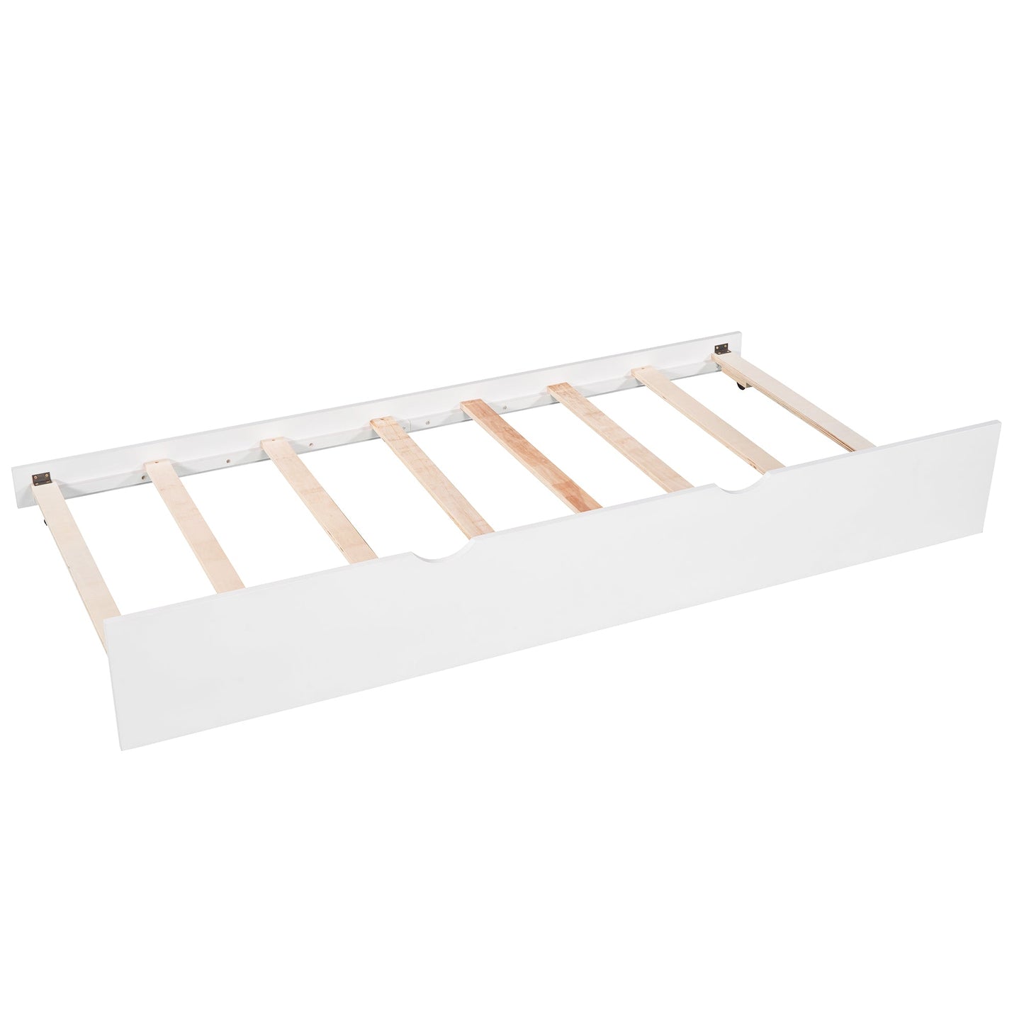 L-shaped Platform Bed with Trundle and Built-in Desk