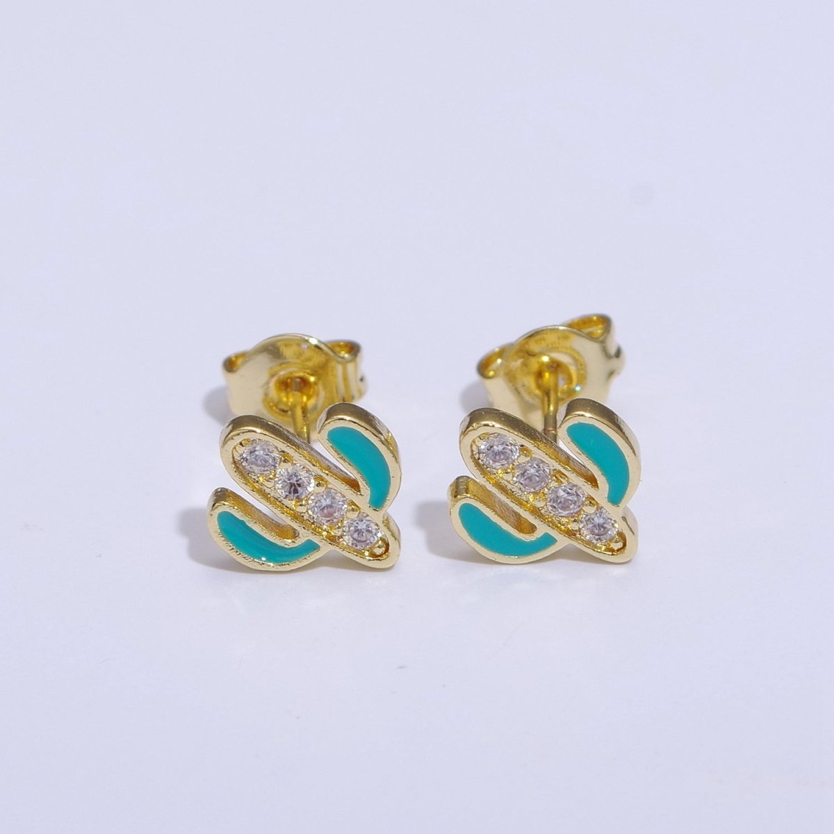 Cactus earrings, gold cactus stud earrings, tiny studs, dainty small studs, minimalist Succulent stud Earring T-145 ~ T-149