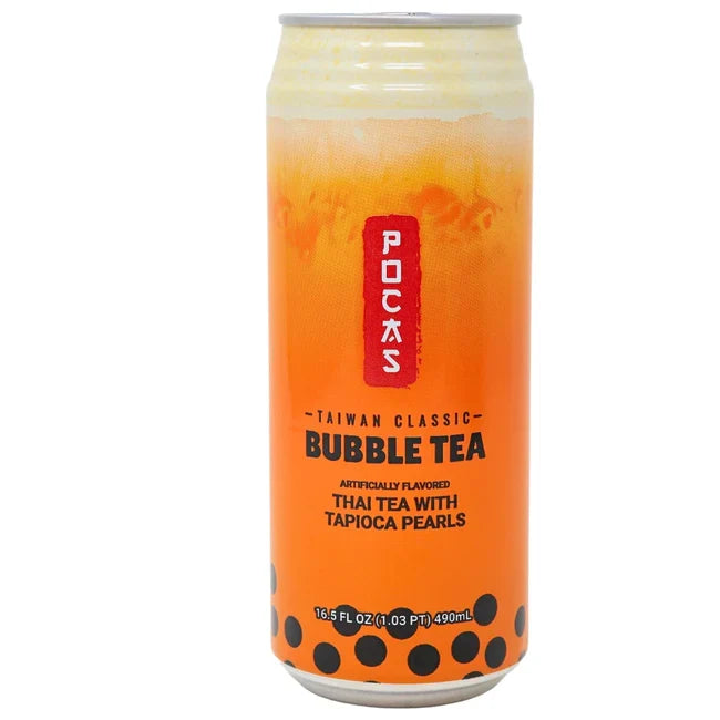 Pocas Bubble Tea with Tapioca Pearls - Thai Tea