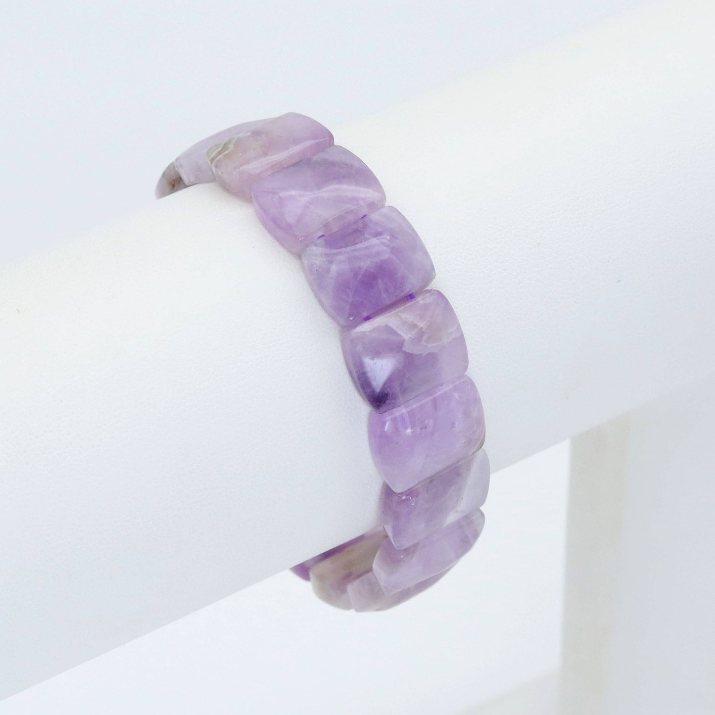 12x16mm Amethyst Rectangle Stretchy Bracelet, Sku#U2003