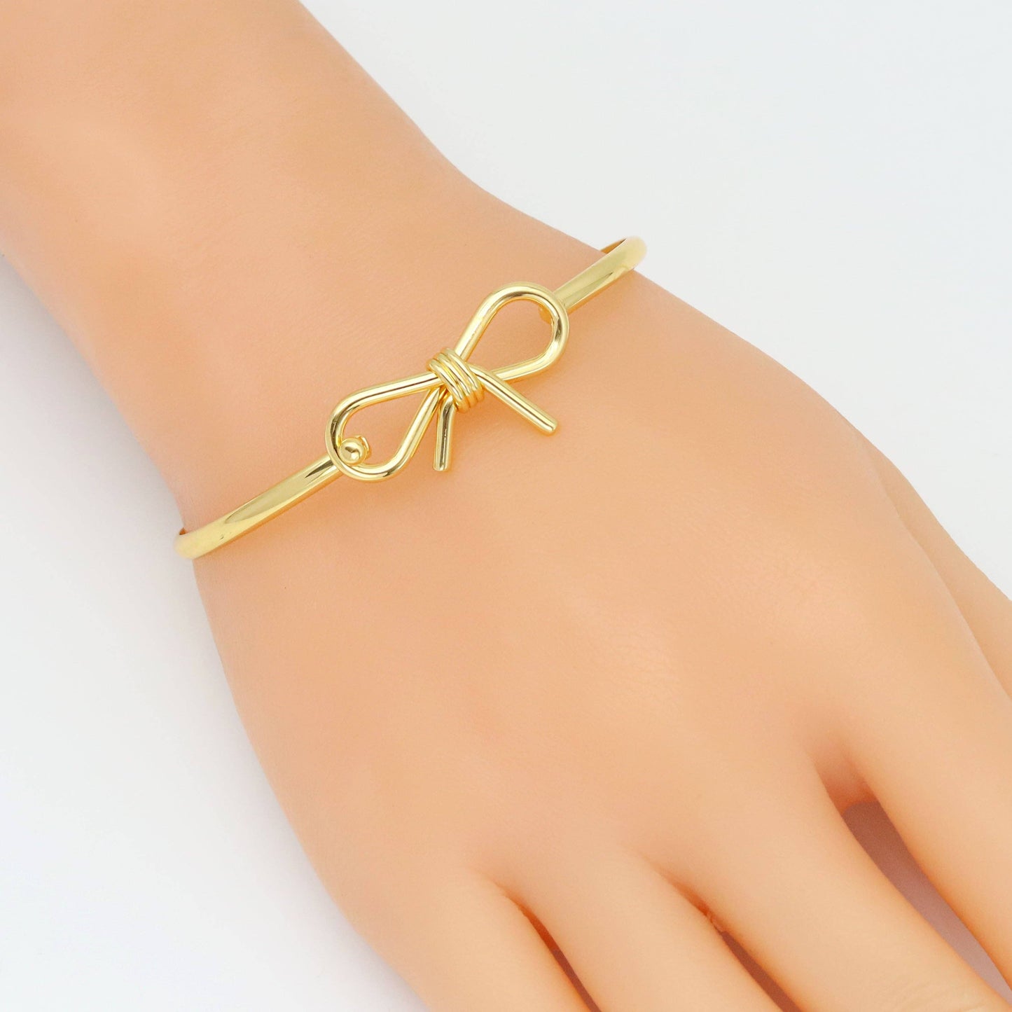 Plain Gold Bowknot Bracelet, Sku#A400