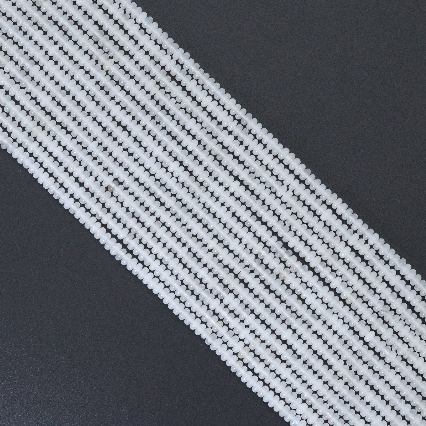2x4mm/5x8mm White Jade Smooth Rondelle Beads, Sku#U2219