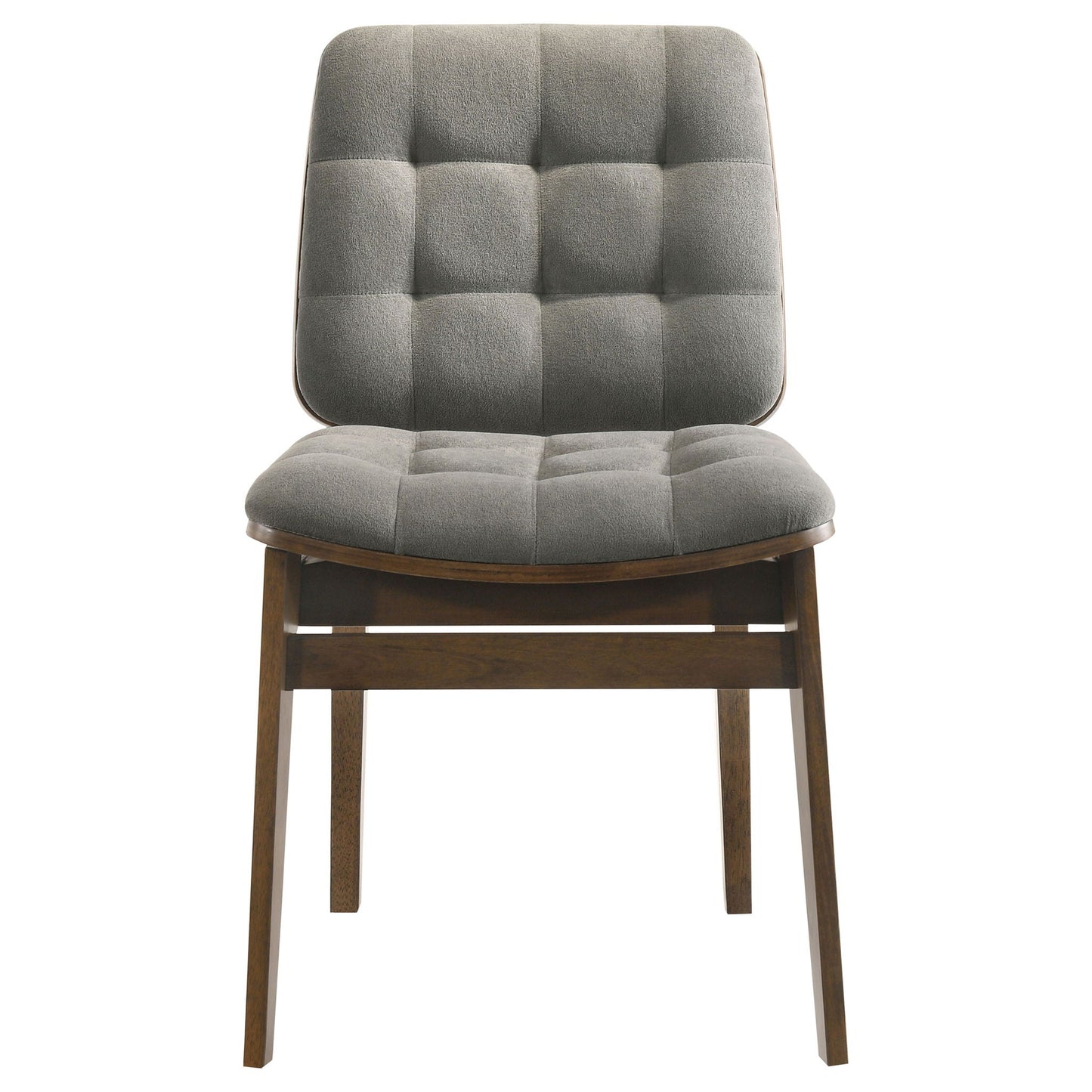 Redbridge Velvet Upholstered Side Chair Grey and Walnut (Set of 2)