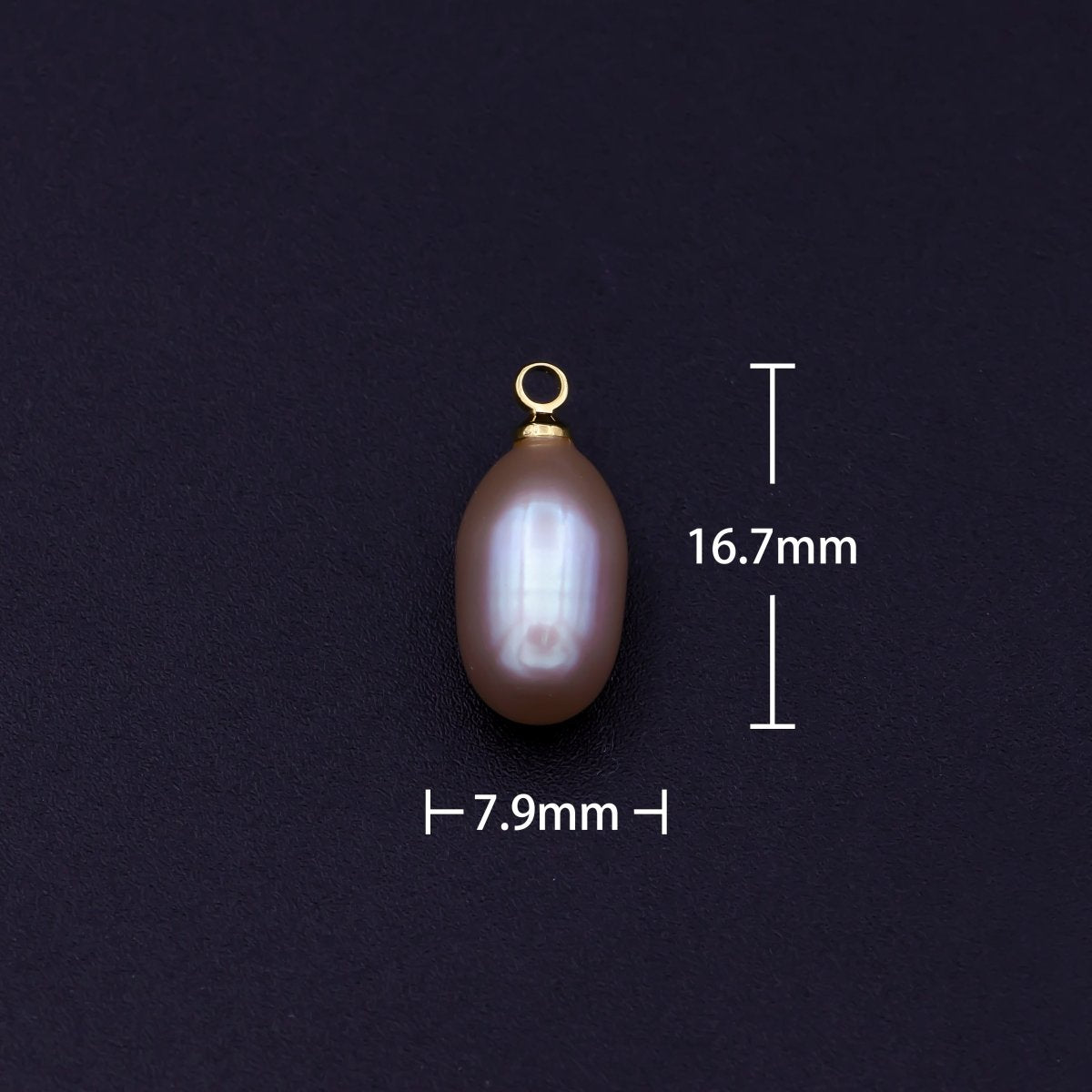 Clearance! Natural Lavender Purple Teardrop Pearl Charm Natural Freshwater Pearl Necklace, Mauve Champagne Single Keshi Pendant, Bridesmaid Jewelry Gift P-1782