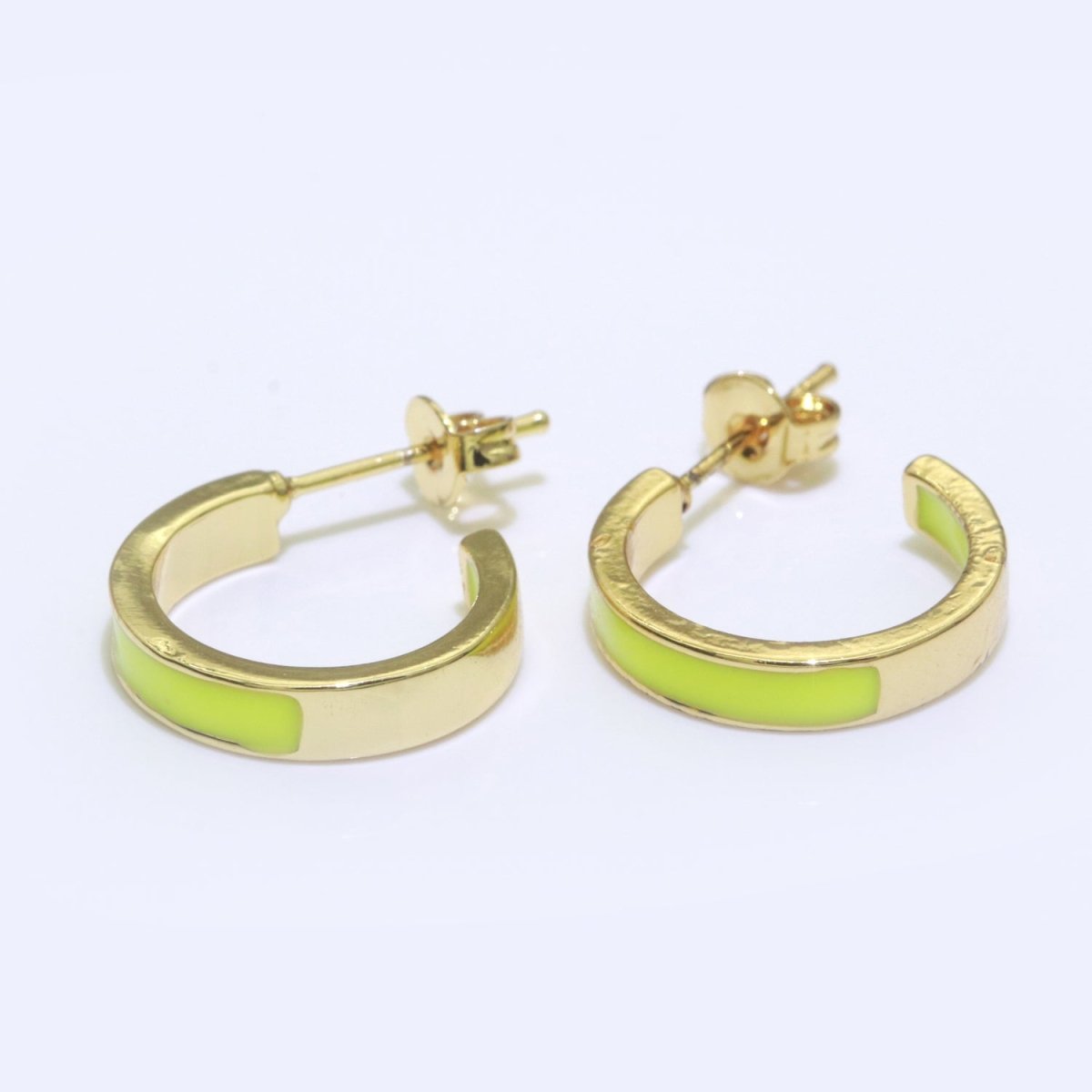 Colorful Enamel Round Ring Push Back Earring, Enamel Hoop Earrings, Colorful Enamel Gold Earring for Christmas Gift Party T-072 ~ T-081