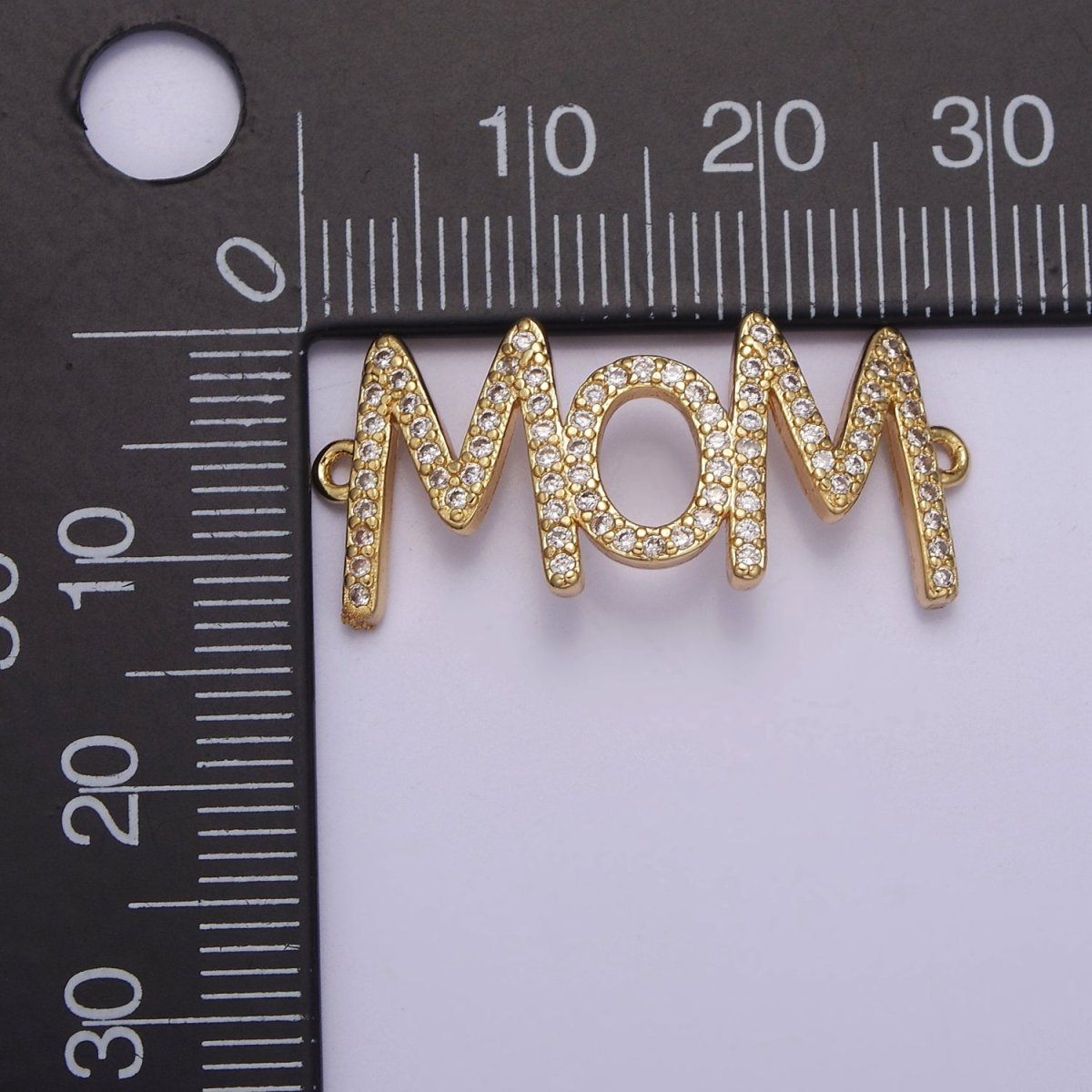 Cubic Mom Charm Connector Necklace Pendant 16k gold Filled Mother Mom Mama Link Connector for Bracelet Necklace Motherhood F-164
