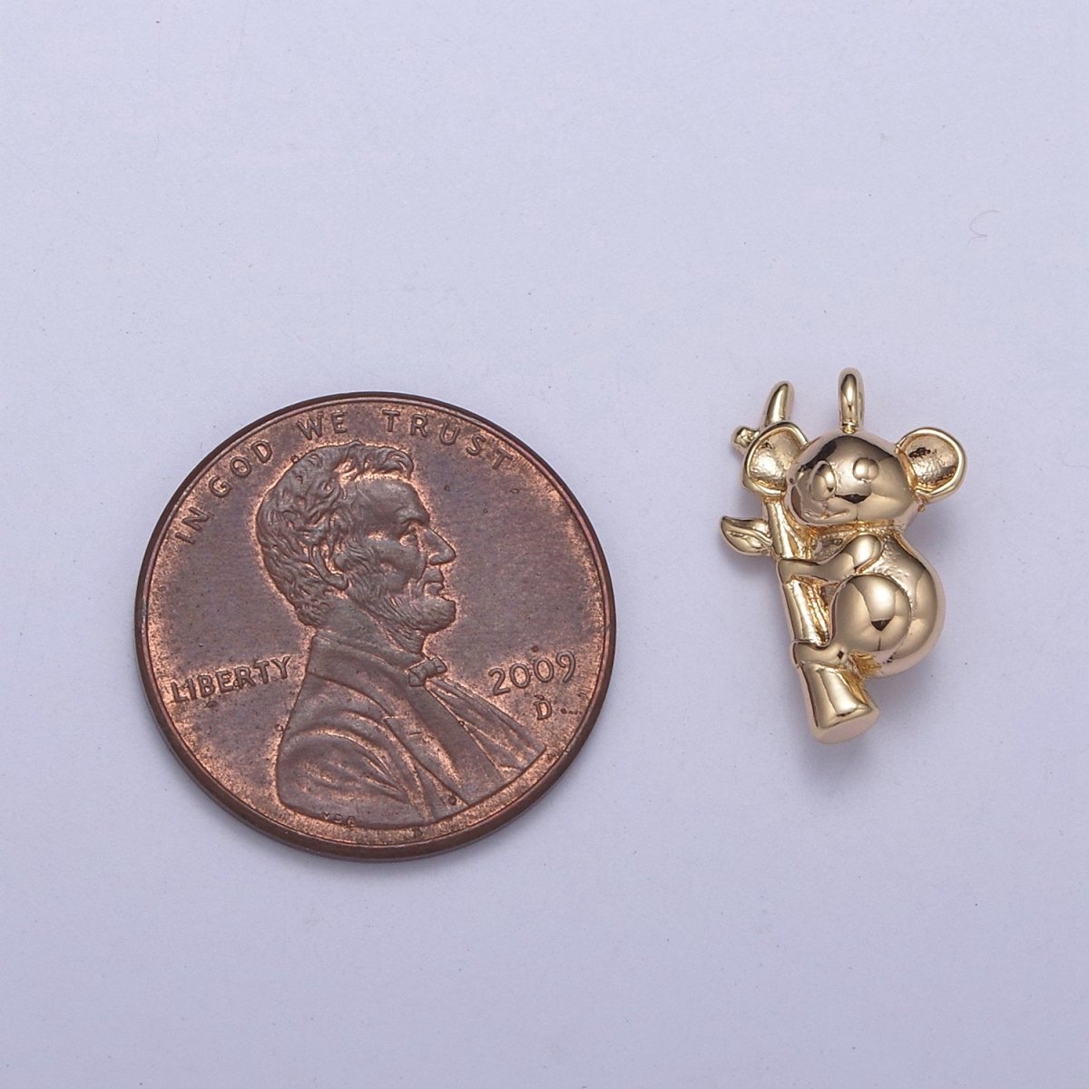 Cute 16k Gold Filled Koala Charm Animal Australia Pendant for Necklace Bracelet Earring Supply N-355