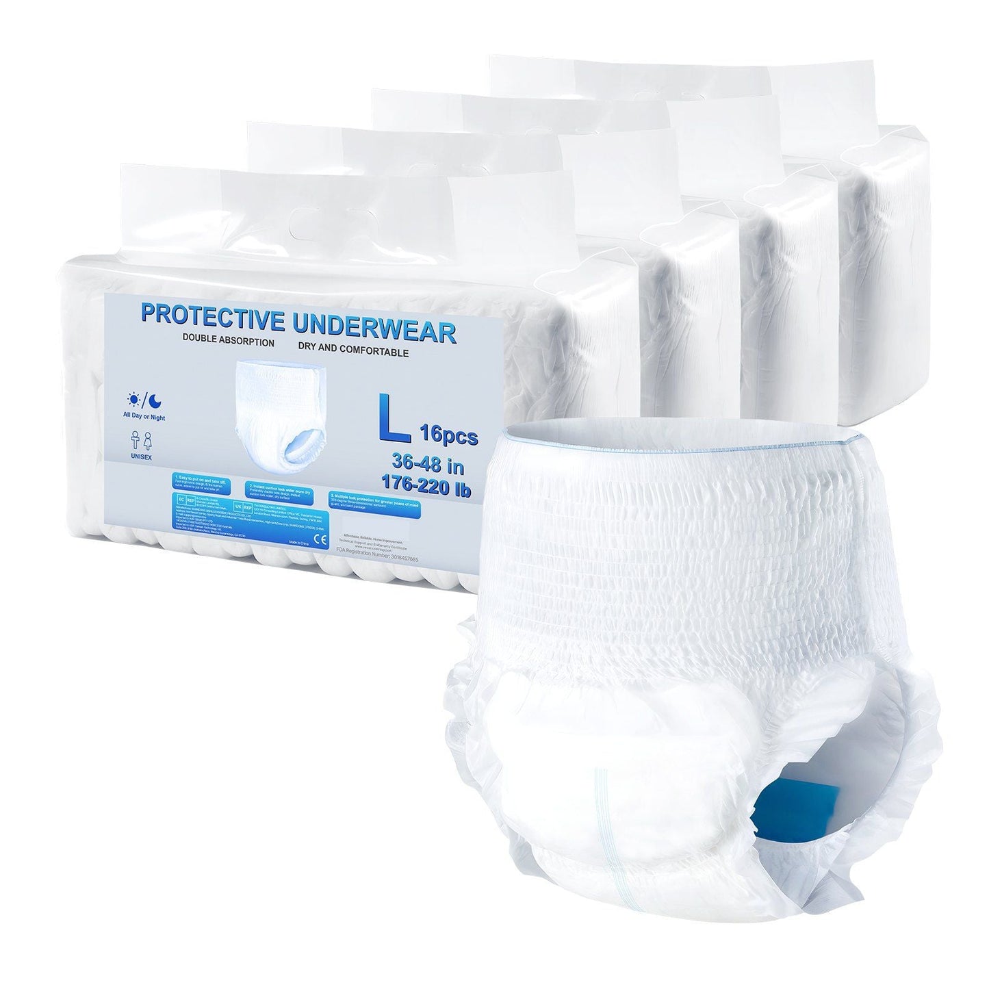 Adult Incontinence Underwear Protective Underwear for Men & Women L Size