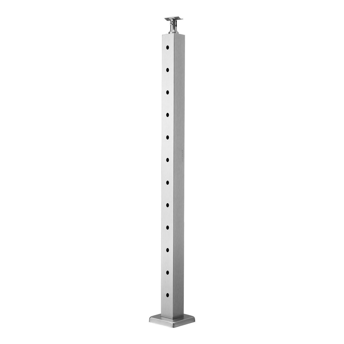 Cable Railing Post, 42x2x2 Inch Level Deck Stair Posts, 1-Pack Stainless Steel Cable Handrail Post, Pre-Drilled Pickets with Mounting Bracket Stair Railing Kit, Silver, 1JZLGZXYS1061EF8W001V0