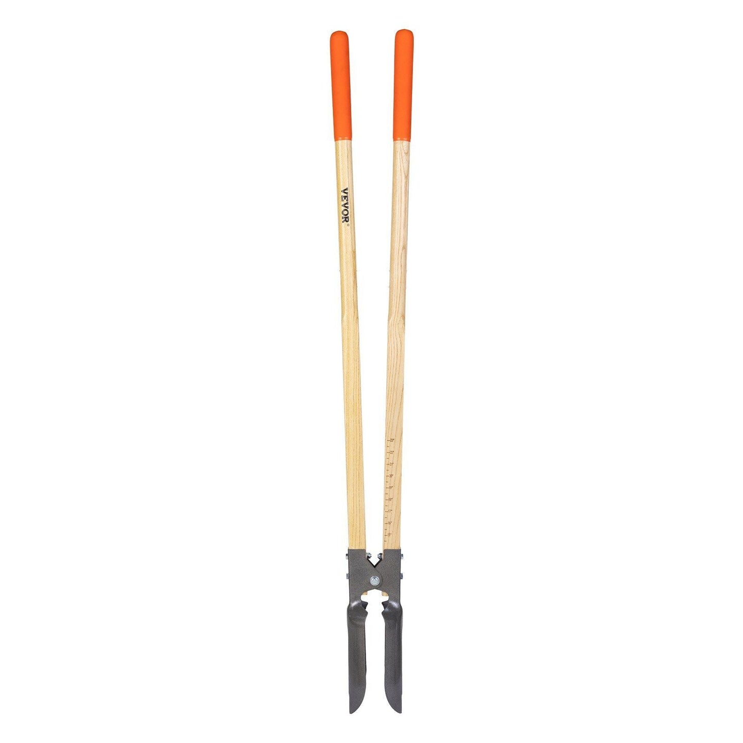 Post Hole Digger with Wood Handle and Scale Markings 57.5" Manual Hole Digger