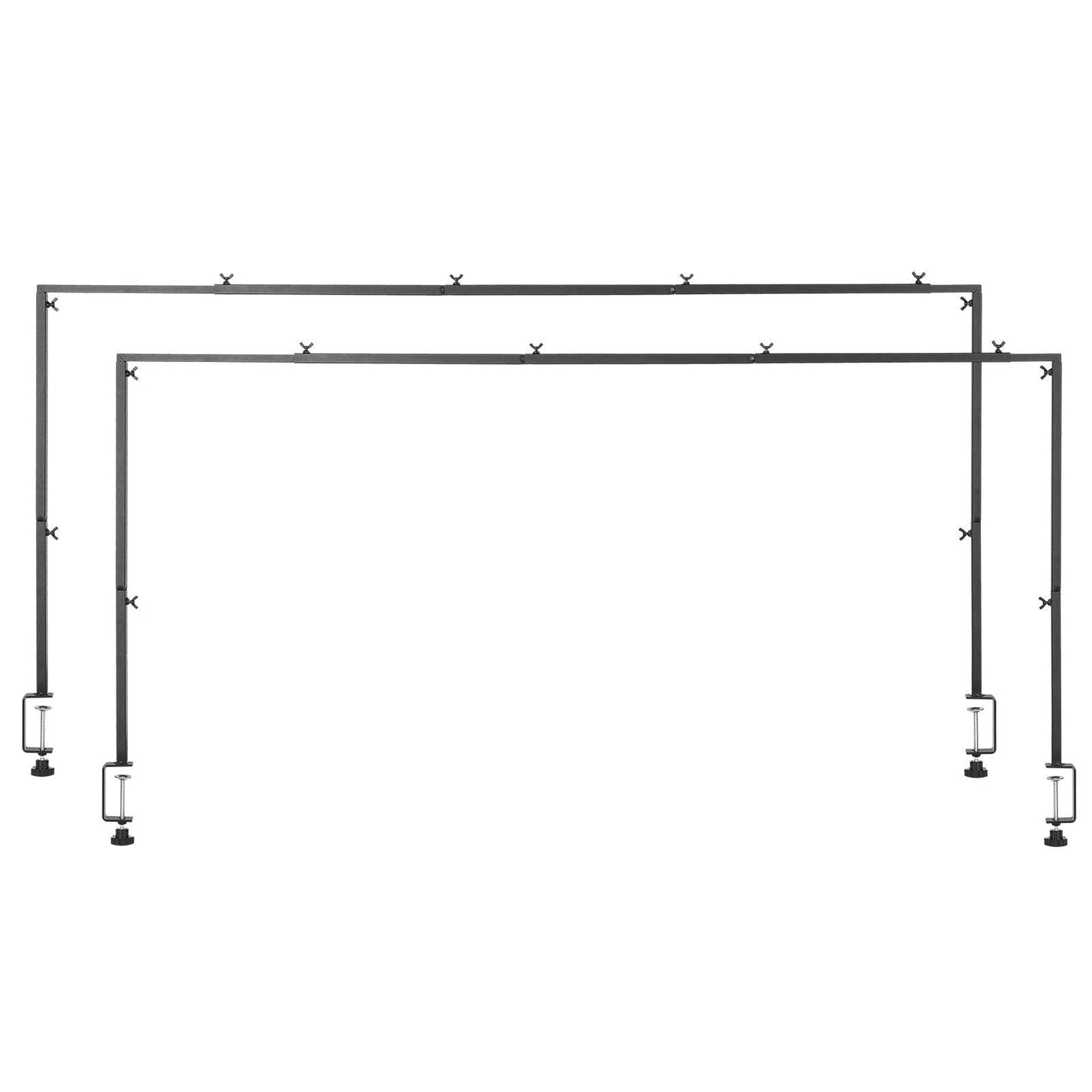 2Pcs Over The Table Rod Stand Metal Arch Frame 28"-98" L Adjustable Clamp Decor