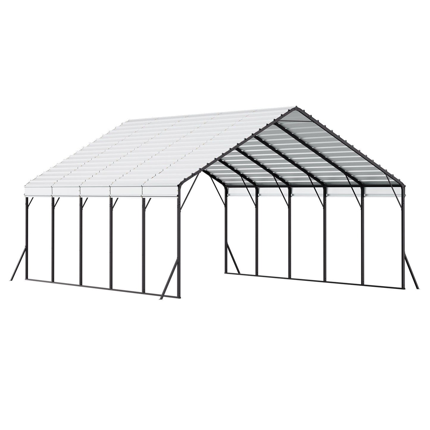 Heavy Duty Metal Carport 20 x 24 ft Outdoor Car Shelter Garage for Boats Trucks