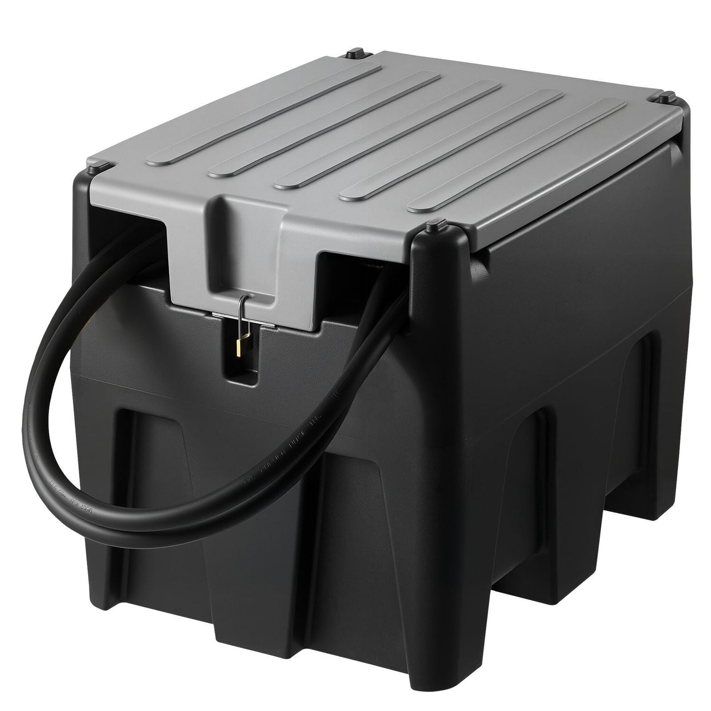Portable Diesel Tank 58 Gal Diesel Fuel Tank with 12V Transfer Pump 10 GPM Black