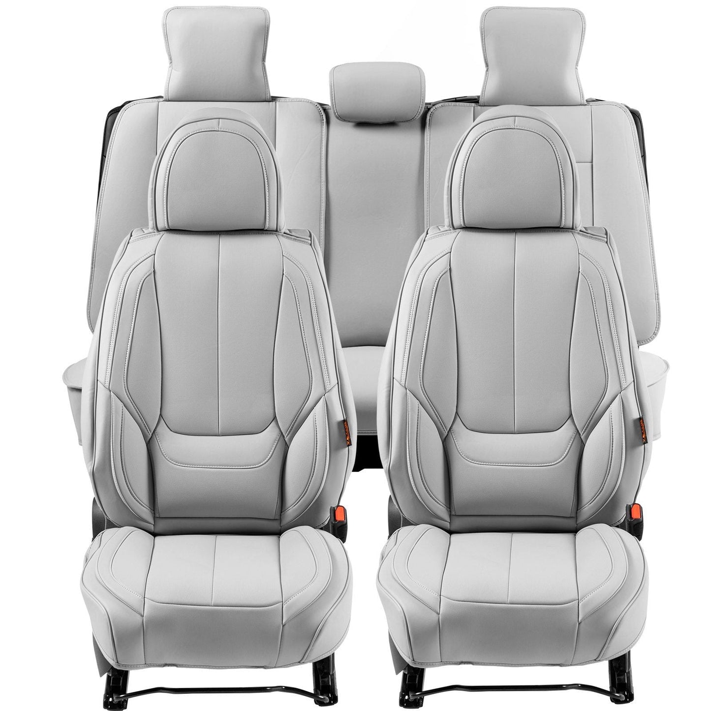 Seat Covers, Universal Car Seat Covers Full Set Seats, Front and Rear Seat, 13pcs Faux Leather Seat Cover, Full Enclosed Design, Detachable Headrest and Airbag Compatible, for Most Car SUV Truck