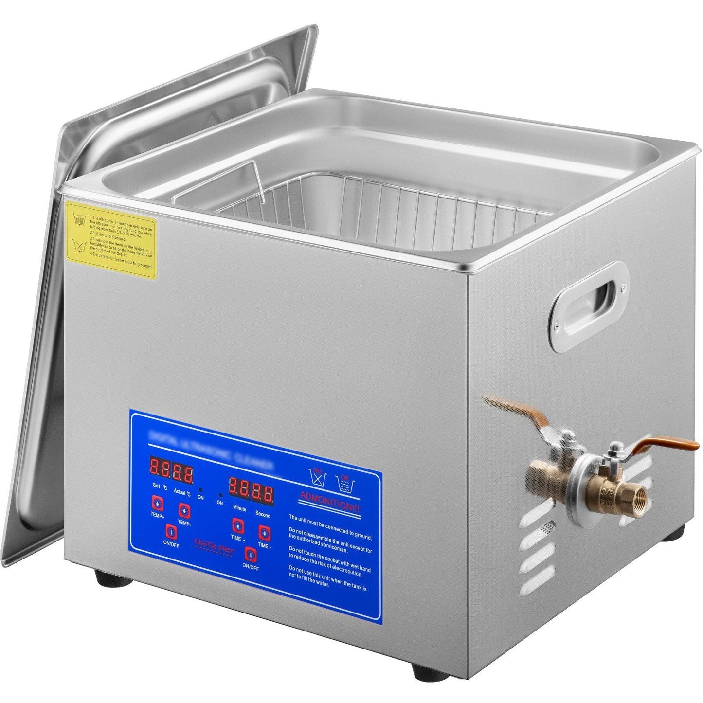 15L Ultrasonic Cleaner with Digital Timer&Heater Professional Ultrasonic Cleaner 40kHz Advanced Ultrasonic Cleaner 110V for Wrench Screwdriver Repairing Tools Industrial Parts Mental Cleaning
