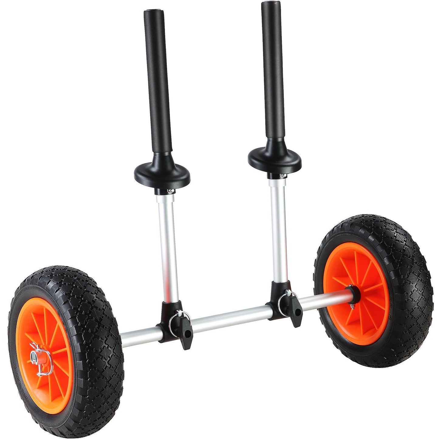 Heavy Duty Kayak Cart, 280lbs Load Capacity, Detachable Canoe Trolley Cart with 10'' Solid Tires, Adjustable Width & Top Foam Protection, for Kayaks with Drain Holes of 2.54cm and Above