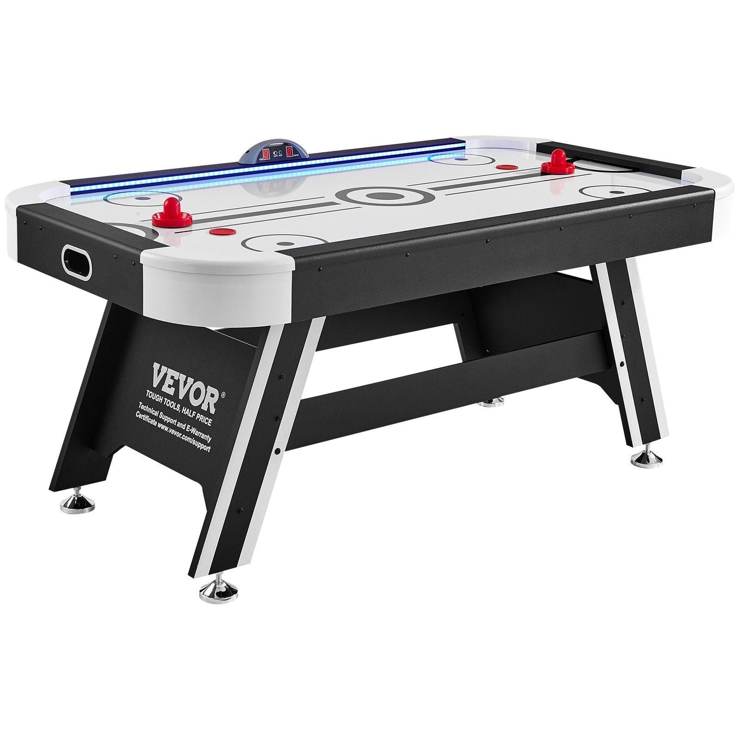 Air-Powered Hockey Table, 72" Indoor Hockey Table for Kids and Adults, LED Sports Hockey Game with 2 Pucks, 2 Pushers, and Electronic Score System, Arcade Gaming Set for Game Room Family Home