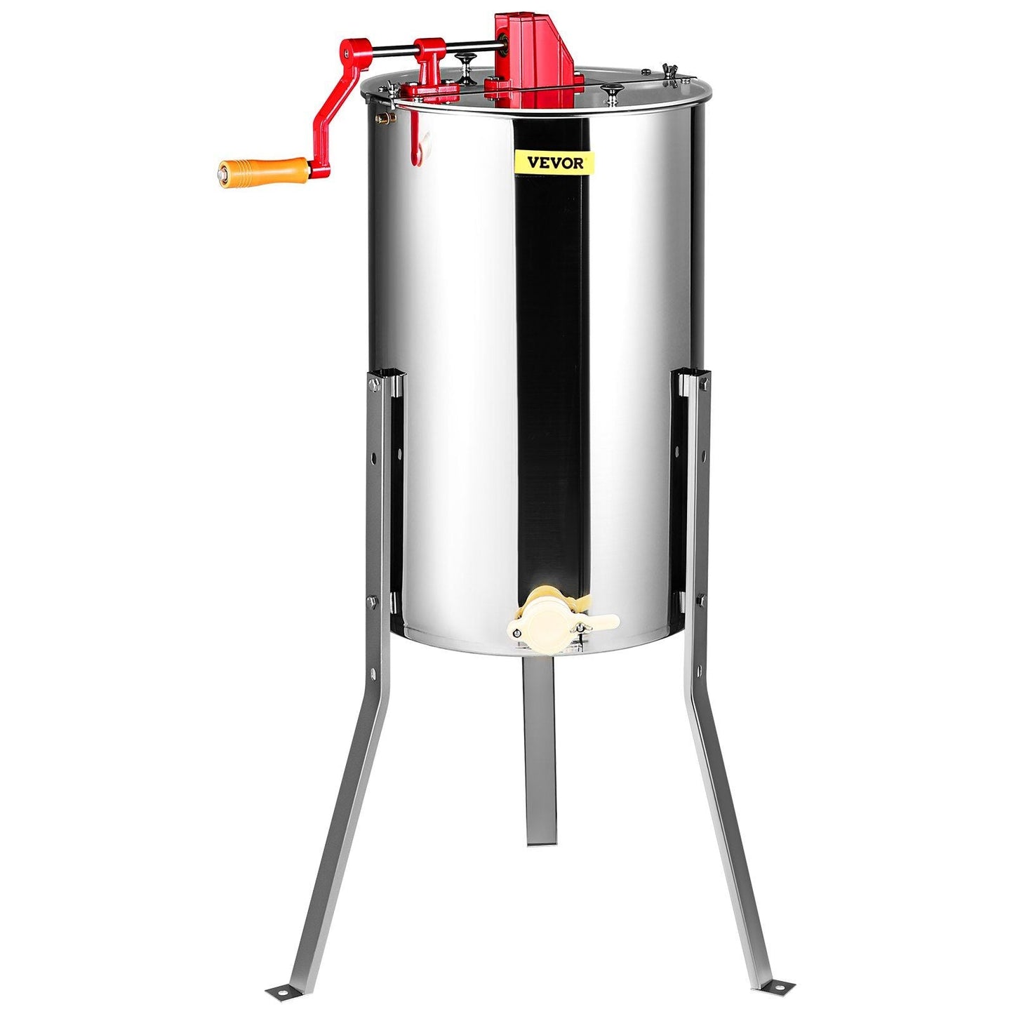 Manual Honey Extractor, 2/4 Frames Honey Spinner Extractor, Stainless Steel Beekeeping Extraction, Honeycomb Drum Spinner with Lid, Apiary Centrifuge Equipment with Height Adjustable Stand