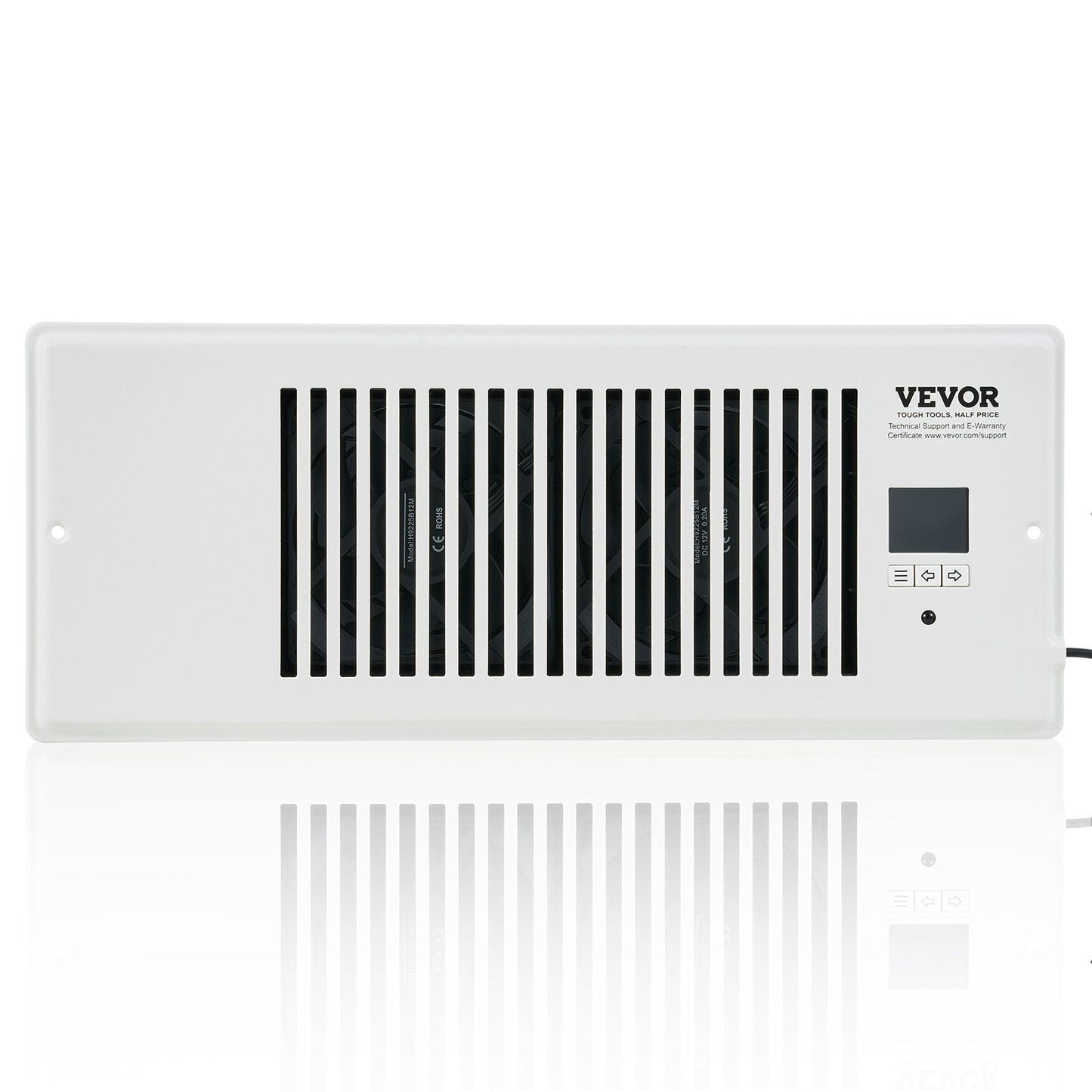 Register Booster Fan, Quiet Vent Booster Fan Fits 4' x 12' Register Holes, with Remote Control and Thermostat Control, Adjustable Speed for Heating Cooling Smart Vent, White