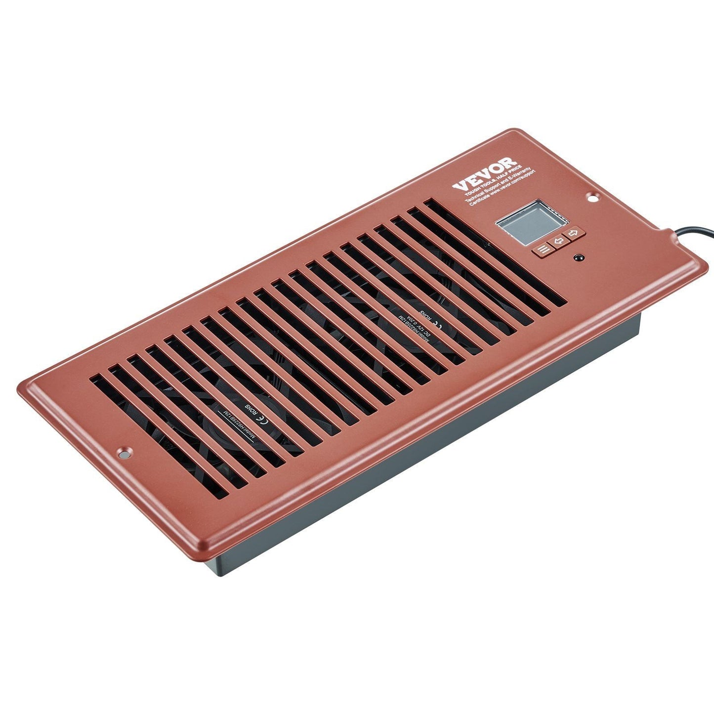 Register Booster Fan, Quiet Vent Booster Fan Fits 4' x 10' Register Holes, with Remote Control and Thermostat Control, Adjustable Speed for Heating Cooling Smart Vent, Brown