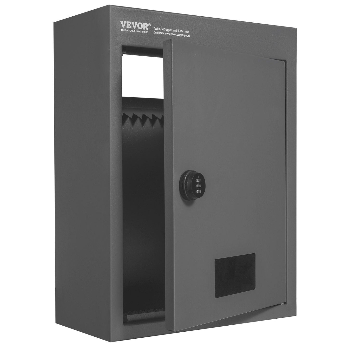 Through The Wall Drop Box, Heavy Duty Steel Through the Wall Mailbox with 2.8-7.9" 13" Combination Lock, 12.5x6.3x16.9" Mail Drop Box, Dark Gray