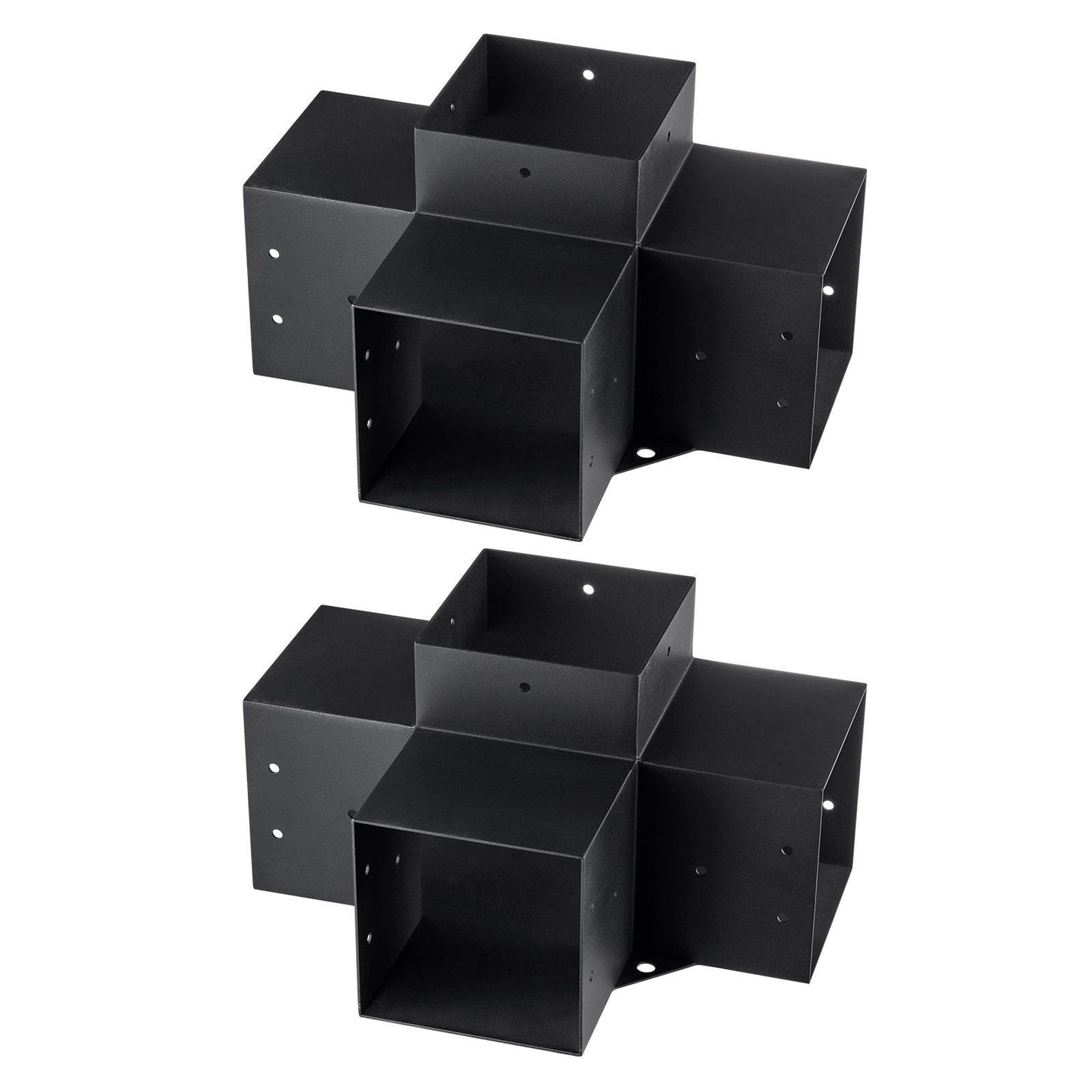 Pergola Bracket Kit 6''x6'', 2pcs 4-Way Heavy Duty Corner Bracket Woodworks DIY Post Base Kit, Easy Installation Wooden Beams for Gazebos, Patio Pergolas, Log Cabin Outdoor Pergola Hardware