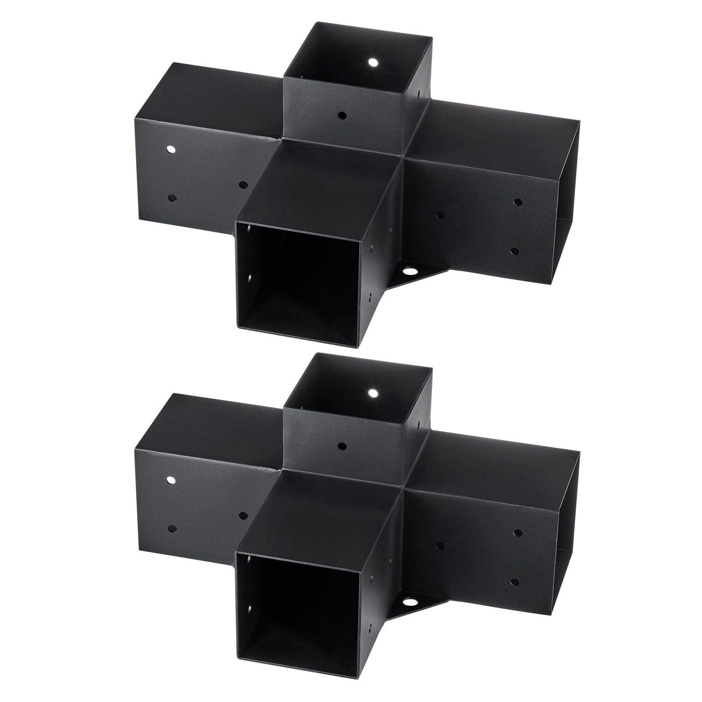 Pergola Bracket Kit 4''x4'', 2pcs 4-Way Heavy Duty Corner Bracket Woodworks DIY Post Base Kit, Easy Installation Wooden Beams for Gazebos, Patio Pergolas, Log Cabin Outdoor Pergola Hardware