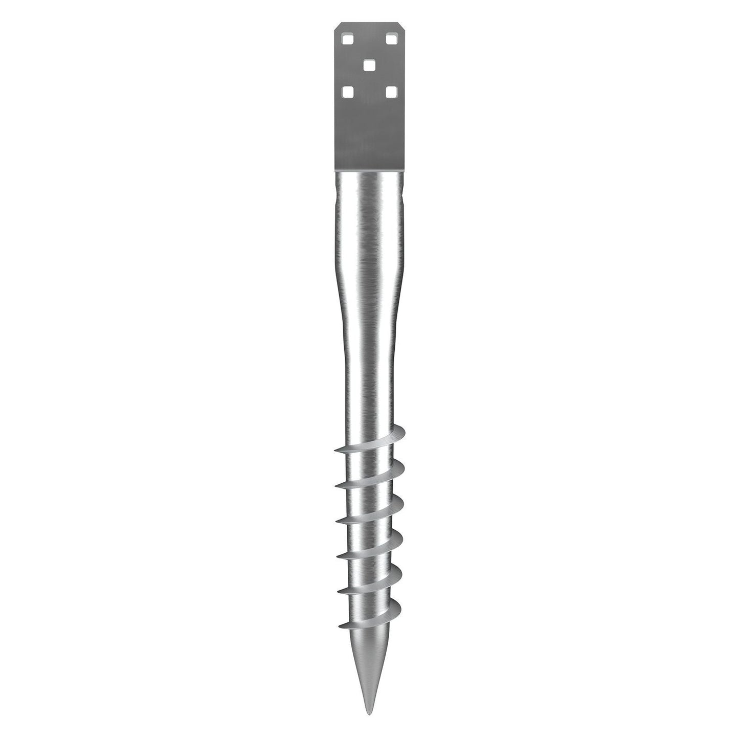 No Dig Ground Anchor, 1 Pack 3.94 x 2.76 x 27.56 in DIY Screw in Post Stake, Includes 6 Lag Bolts & a Rebar, U-Shape Heavy Duty Steel Post Holder, Great for Mailbox Posts and Fence Posts