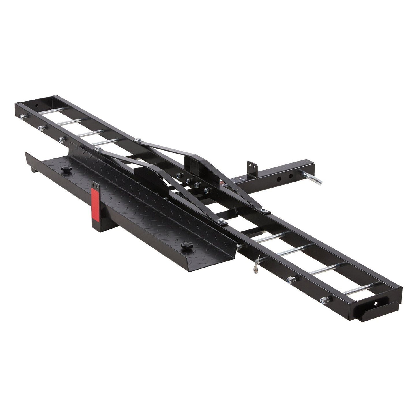 Motorcycle Carrier, 600 LBS Steel Motorcycle Carrier Hitch Mount with Loading Ramp, Scooter Dirt Bike Trailer Hauler with Ratchet Straps and Stabilizer, for Car, Truck with 2" Hitch Receiver