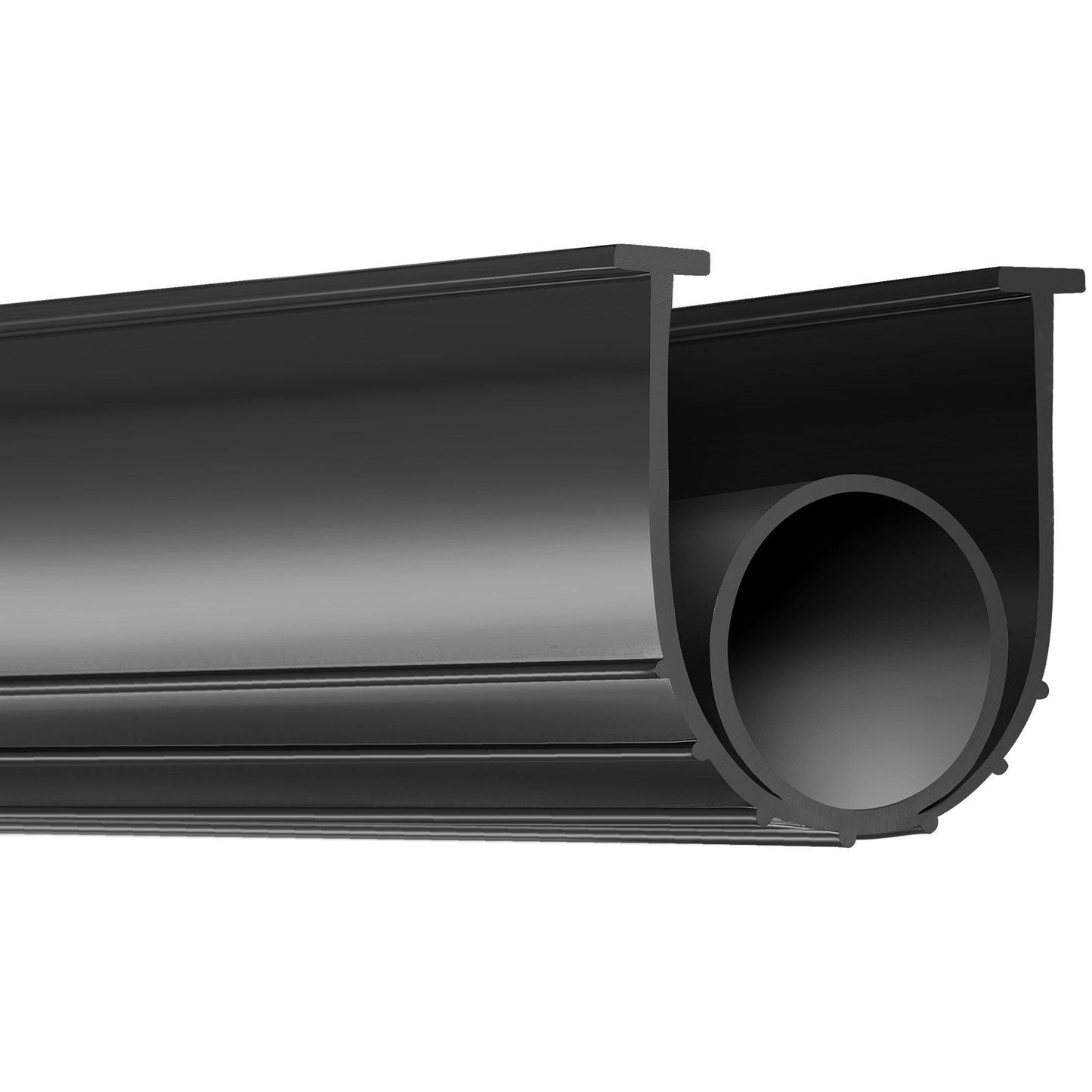 Garage Door Seals Bottom Rubber, U Shape +O Ring Garage Door Weather Stripping, Universal Weatherproof Threshold Buffering Sealing Rubber , 5/16 inch T-ends and 3 3/4 inch Width (16 Ft, Black)