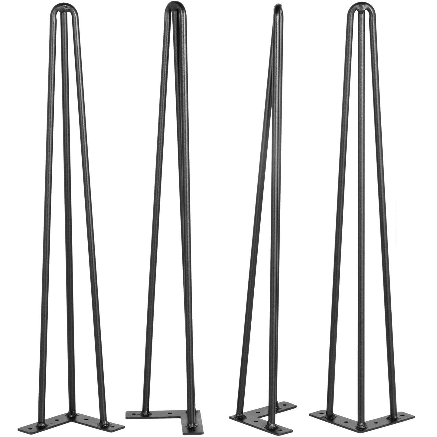 Hairpin Table Legs 20" Black Set of 4 Desk Legs 880lbs Load Capacity (Each 220lbs) Hairpin Desk Legs 3 Rods for Bench Desk Dining End Table Chairs Carbon Steel DIY Heavy Duty Furniture Legs