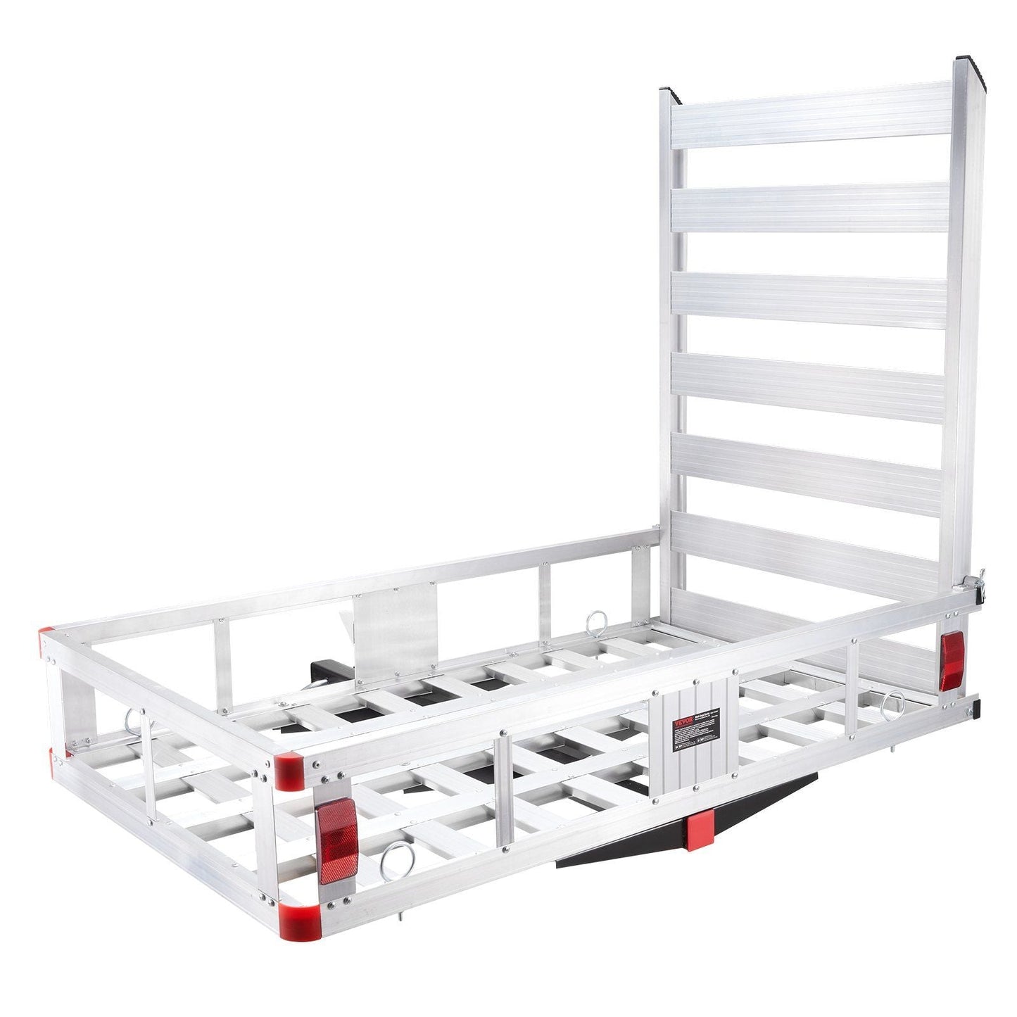 50 x 29.5 x 8.7 inch Hitch Cargo Carrier, 500lbs Capacity Trailer Hitch Mounted Cargo Basket, Aluminum Luggage Carrier Rack with Folding Ramp, Fits 2" Hitch Receiver for SUV Truck Pickup Camping