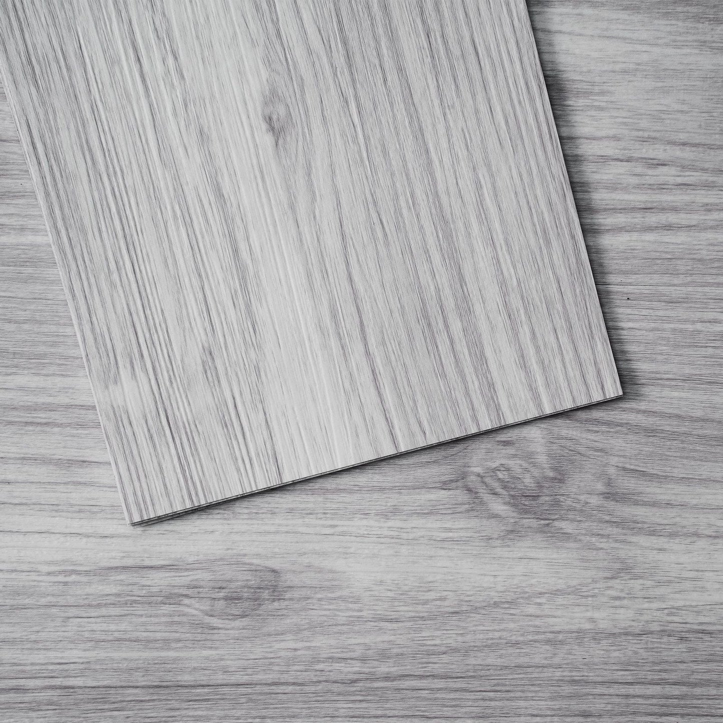 Self Adhesive Vinyl Floor Tiles 36 x 6 inch, 20 Tiles 0.62mm Thick Peel & Stick, Light Gray Wood Grain DIY Flooring for Kitchen, Dining Room, Bedrooms & Bathrooms, Easy for Home Decor