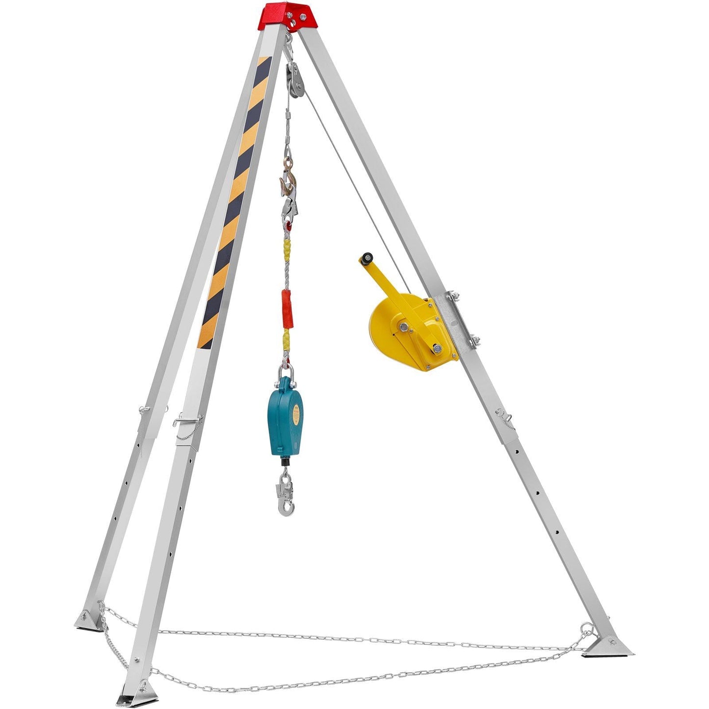 Confined Space Tripod Kit, Confined Space Tripod 7' Legs and 98' Cable, Confined Space Rescue Tripod 32.8' Fall Protection, 1800 lbs Winch, Harness, Storage Bag