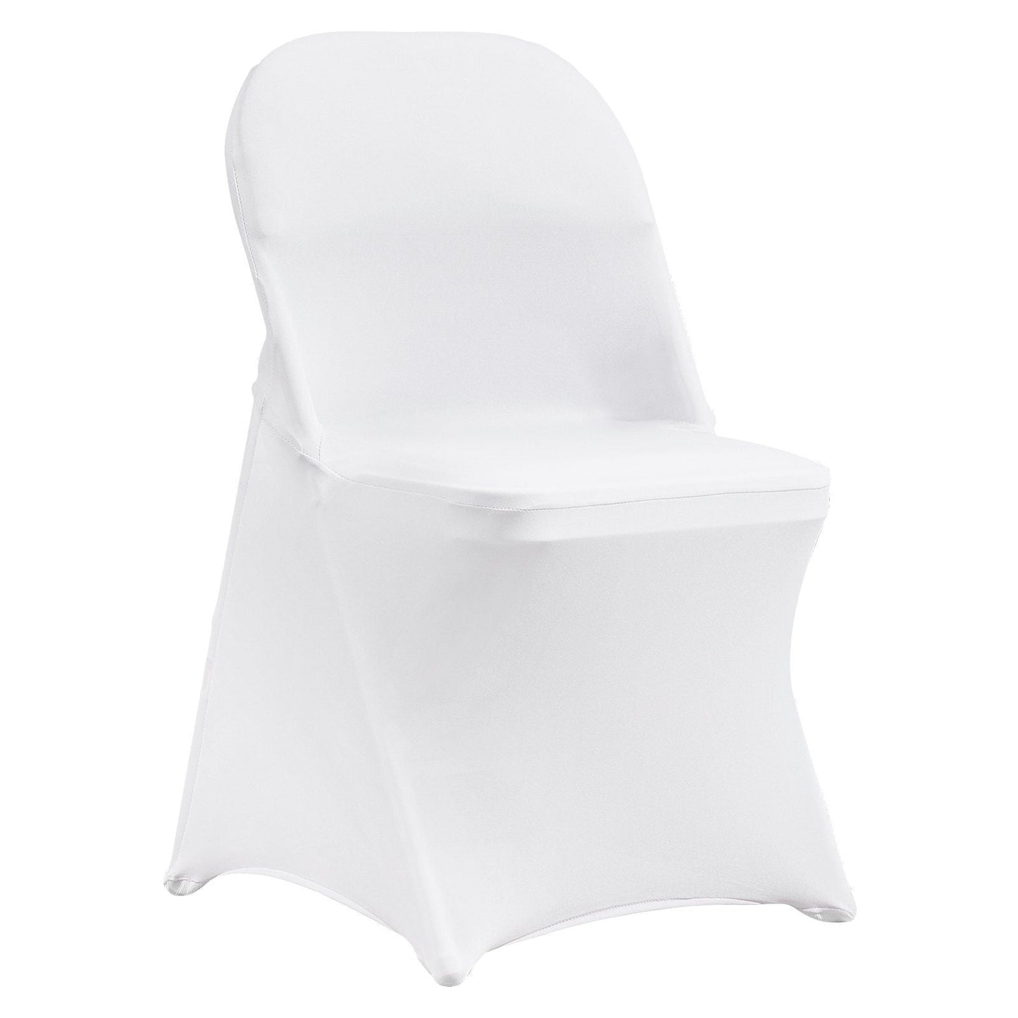 White Stretch Spandex Chair Covers - 12 PCS, Folding Kitchen Chairs Cover, Universal Washable Slipcovers Protector, Removable Chair Seat Covers, for Wedding Party Dining Room Banquet Event