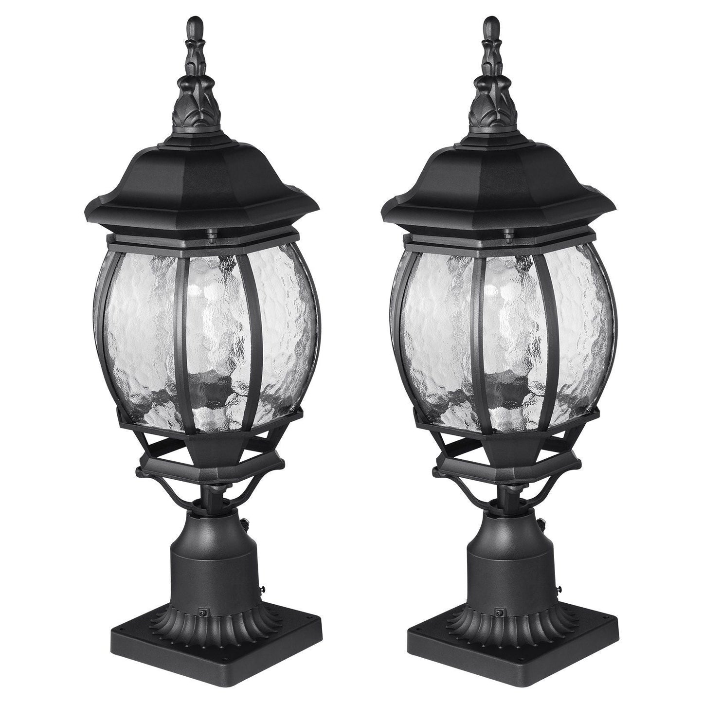 2 PCs Dusk to Dawn Outdoor Lamp Post Light Fixture 20.87in Pole Pier Mount