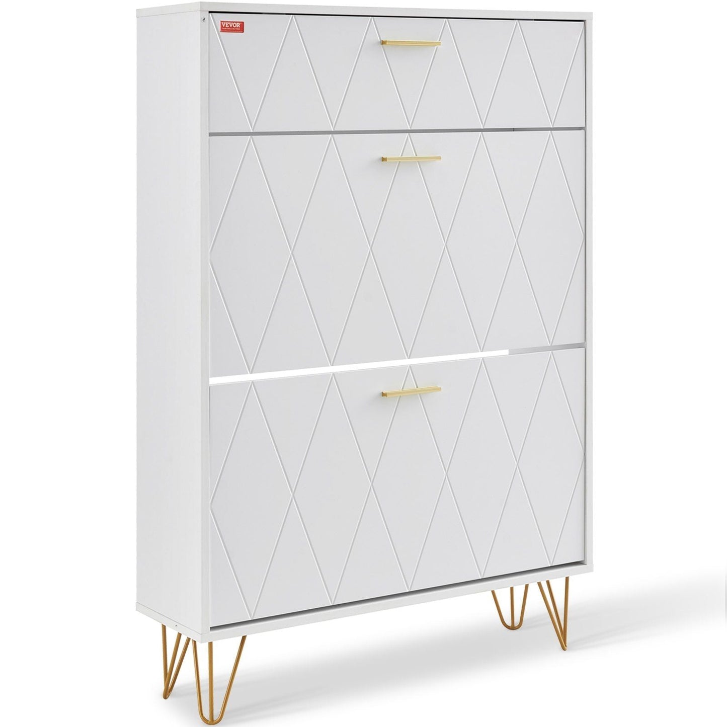 Shoe Cabinet with 3 Flip Drawers, Shoe Storage Cabinet for Entryway, Free Standing Shoe Storage Organizer for Heels, Boots, Slippers in Hallway, Living Room
