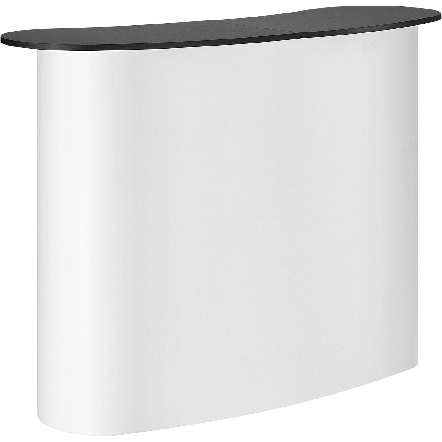 Portable Tradeshow Podium Table, 51.18" x 18.31" x 37.4", Display Exhibition Counter Stand Booth Fair with Wall, Foldable Promotion Retail Bar Table Pop Up Podium with Storage Rack, Carrying Bag