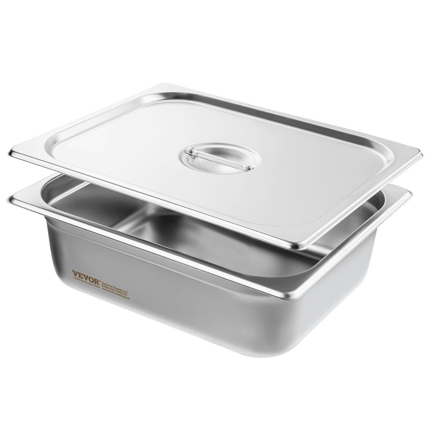 8 Pack Hotel Pans, 1/2 Size Anti-Jam Steam Pan with Lid, 0.8mm Thick Stainless Steel Steam Table Pan, 4-Inch Deep Commercial Table Pan, Catering Storage Food Pan, for Industrial & Scientific