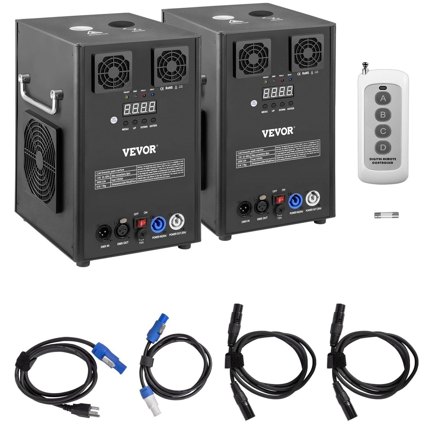 700W 2pcs Large Stage Equipment Special Effect Machine, Smart DMX Control Stage Equipment Showing Machine, Stage Lighting Effect Machine with Wireless Remote Control for Musical Show, Wedding
