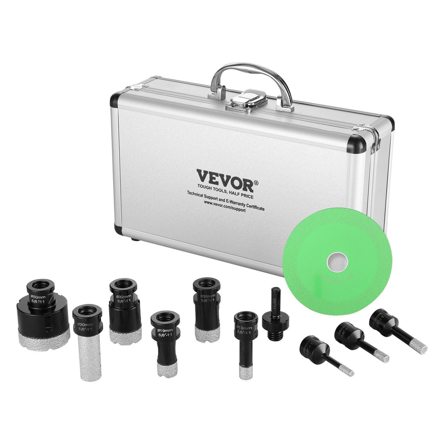 Diamond Core Drill Bit Set, 8 PCS 6/8/10/13/19/25/32/50mm Diamond Hole Saw Kit, with Finger Milling Bit Saw Blade and Storage Case, for Dry and Wet, Diamond Drill Bits for Ceramic Tile